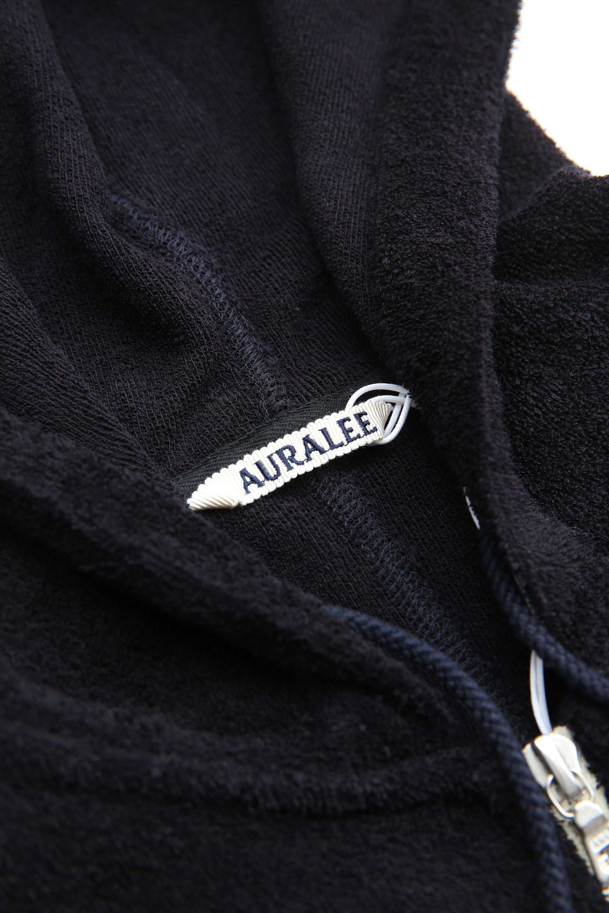 Auralee Cotton Nylon Pile Zip Parka - Navy – Totem Brand Co.