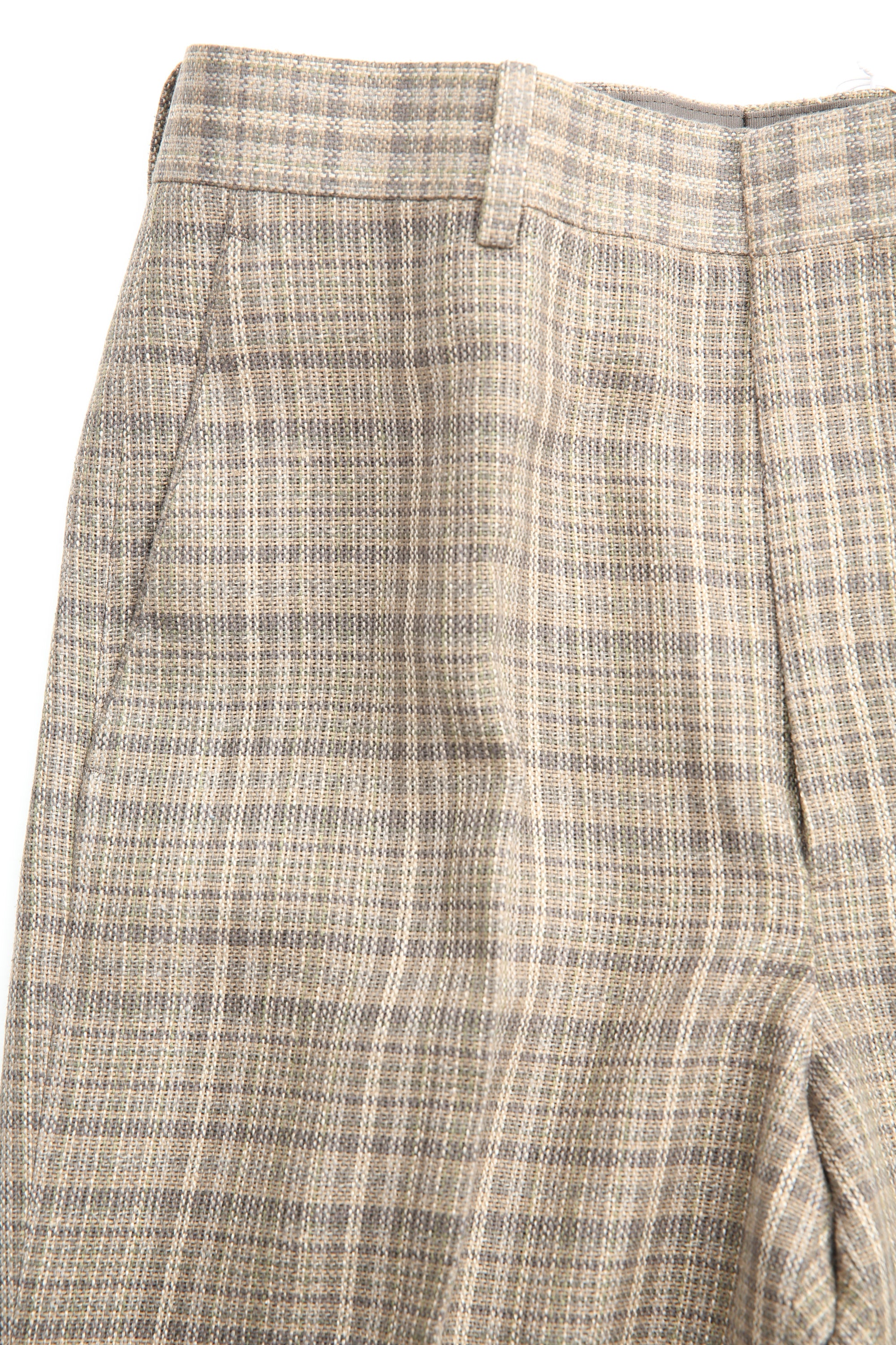 Auralee Silk Linen Nep Check Slacks - Dark Brown Check – Totem
