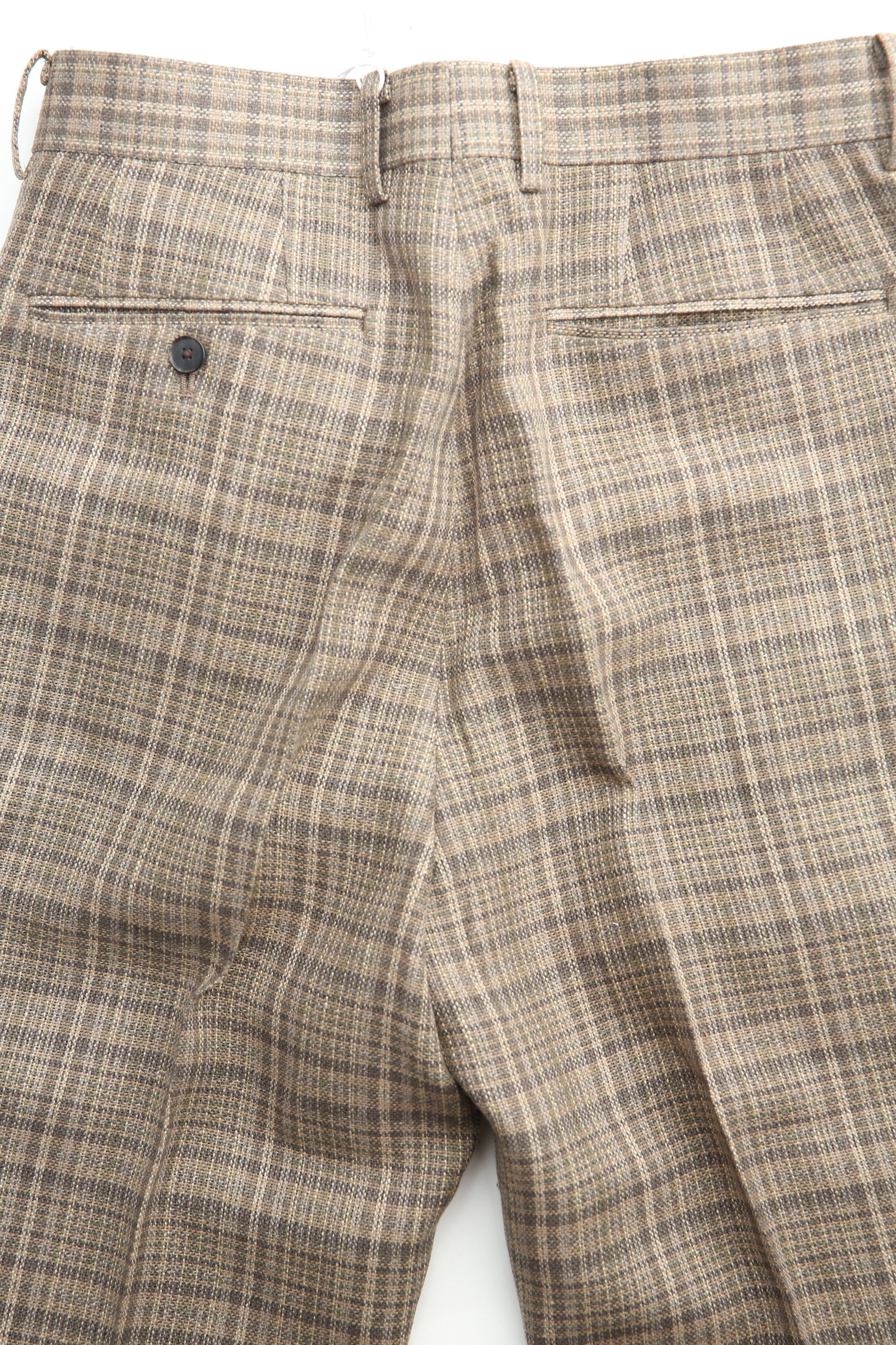 Auralee Silk Linen Nep Check Slacks - Dark Brown Check – Totem