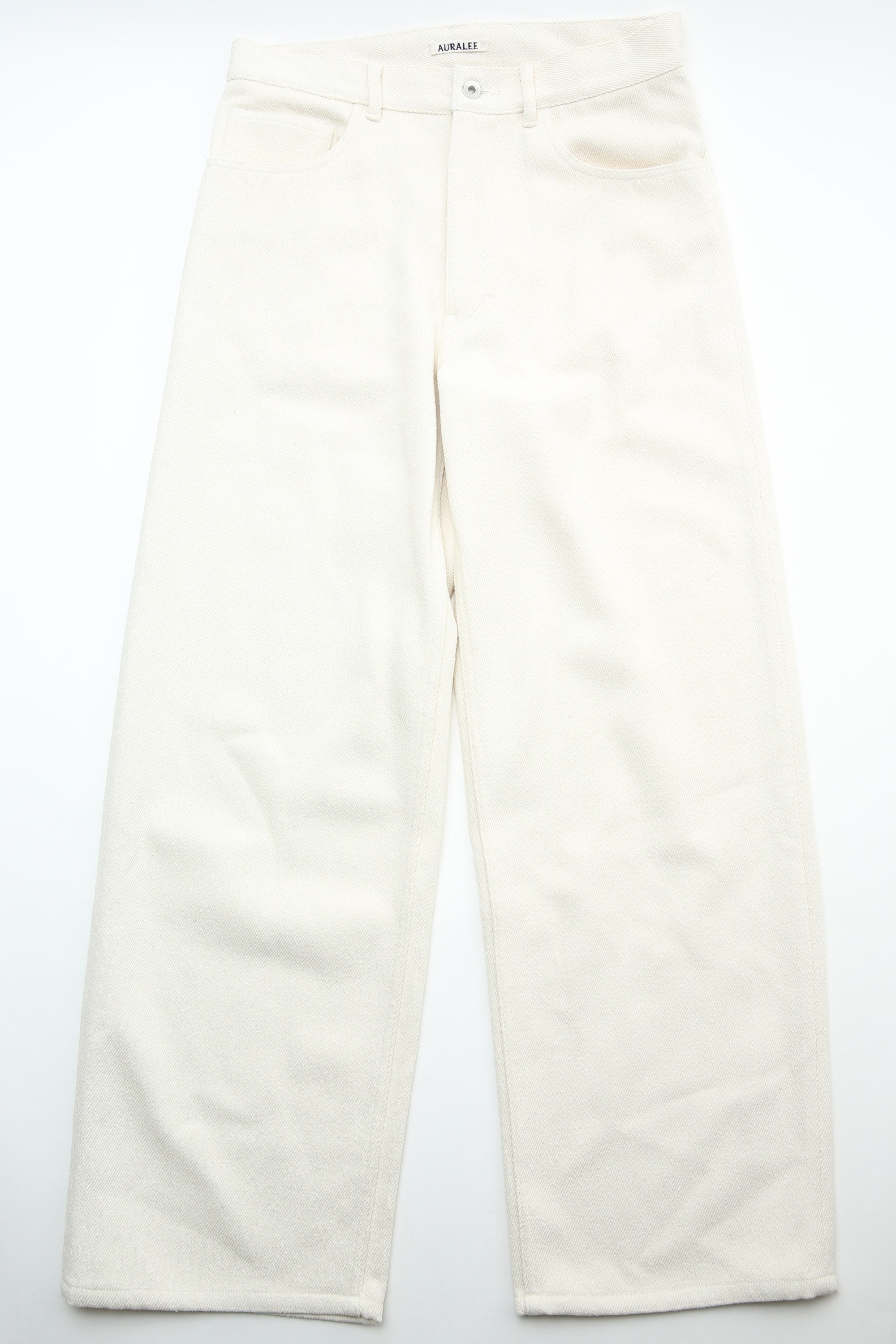 Auralee Silk Nep Denim 5P Wide Pants - Ivory White – Totem Brand Co.