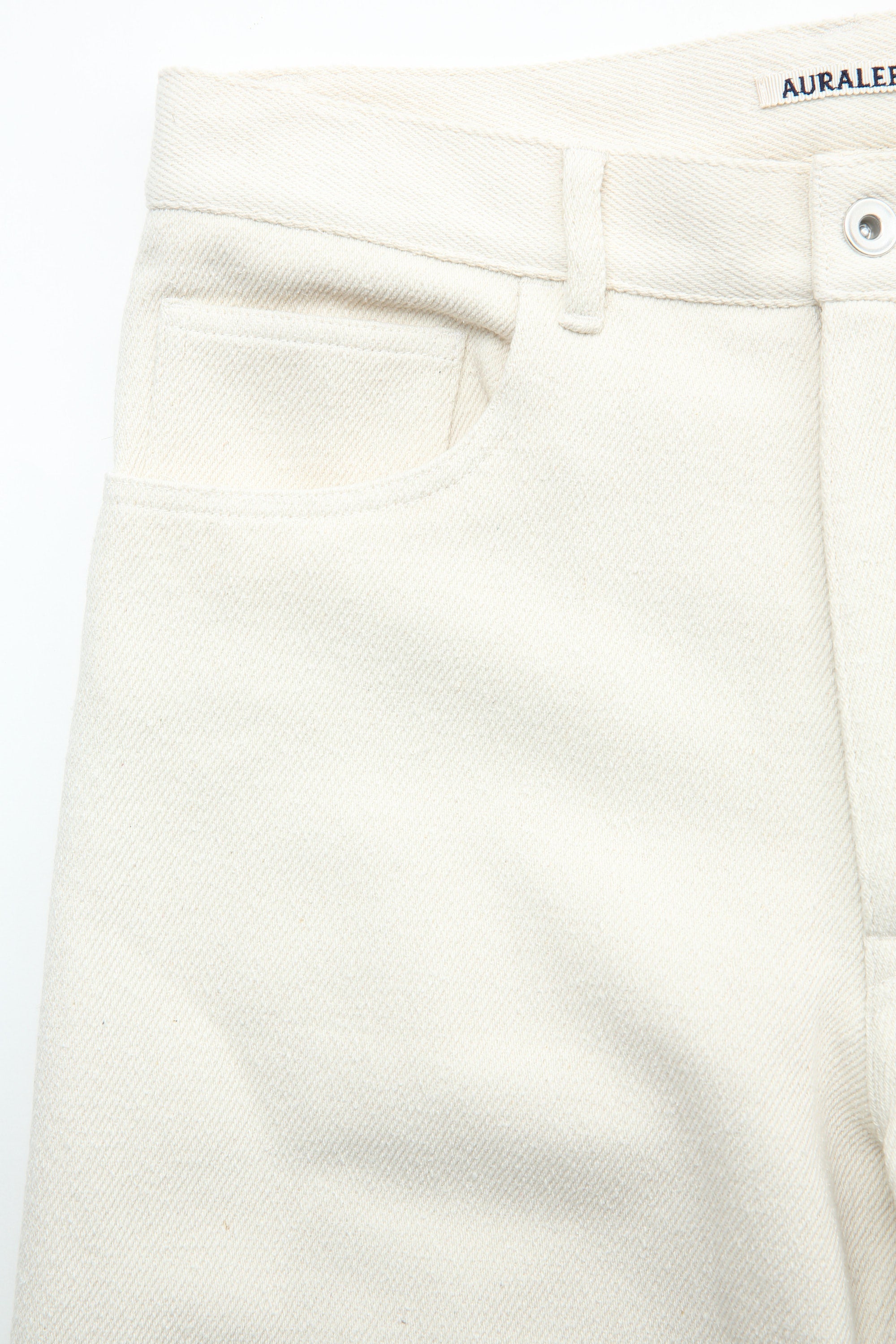 Auralee Silk Nep Denim 5P Wide Pants - Ivory White – Totem Brand Co.