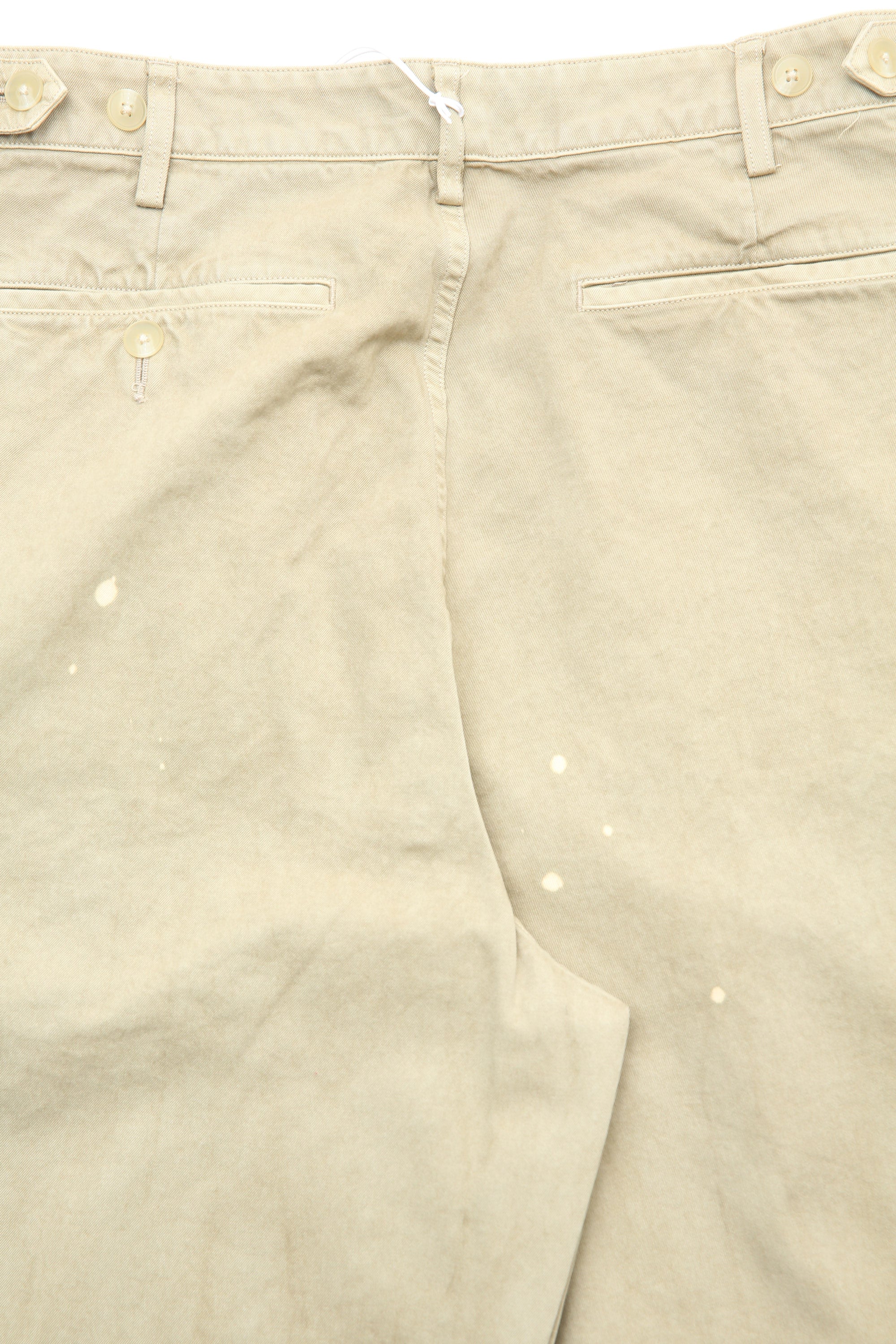 Auralee Garment-Dyed Finx Light Chino One-Tuck Wide Pants - Beige