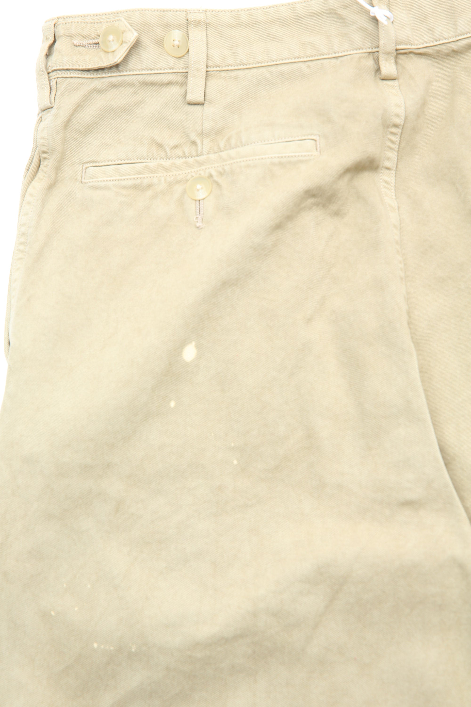 Auralee Garment-Dyed Finx Light Chino One-Tuck Wide Pants - Beige