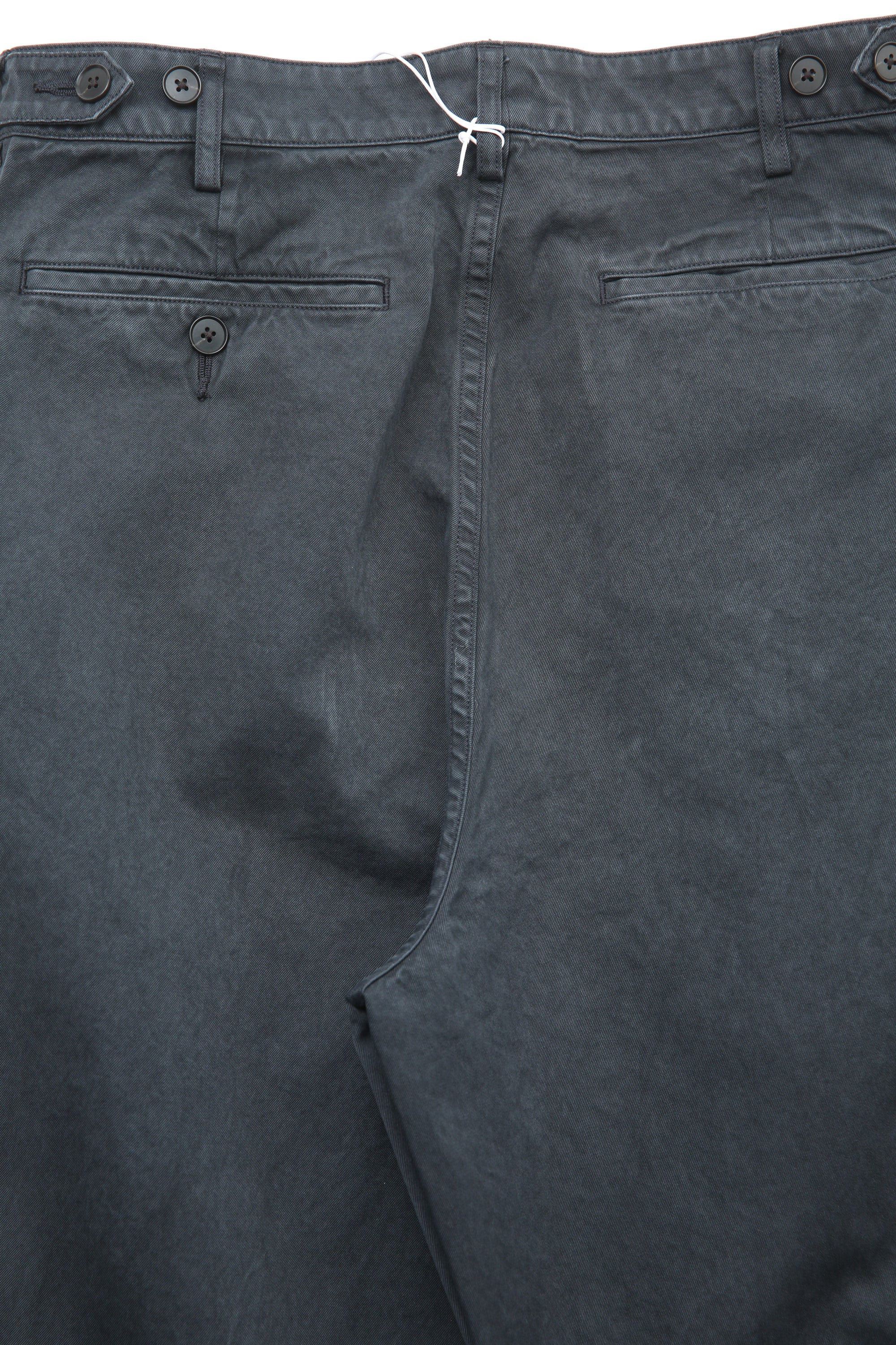 Auralee Garment-Dyed Finx Light Chino One-Tuck Wide Pants - Black