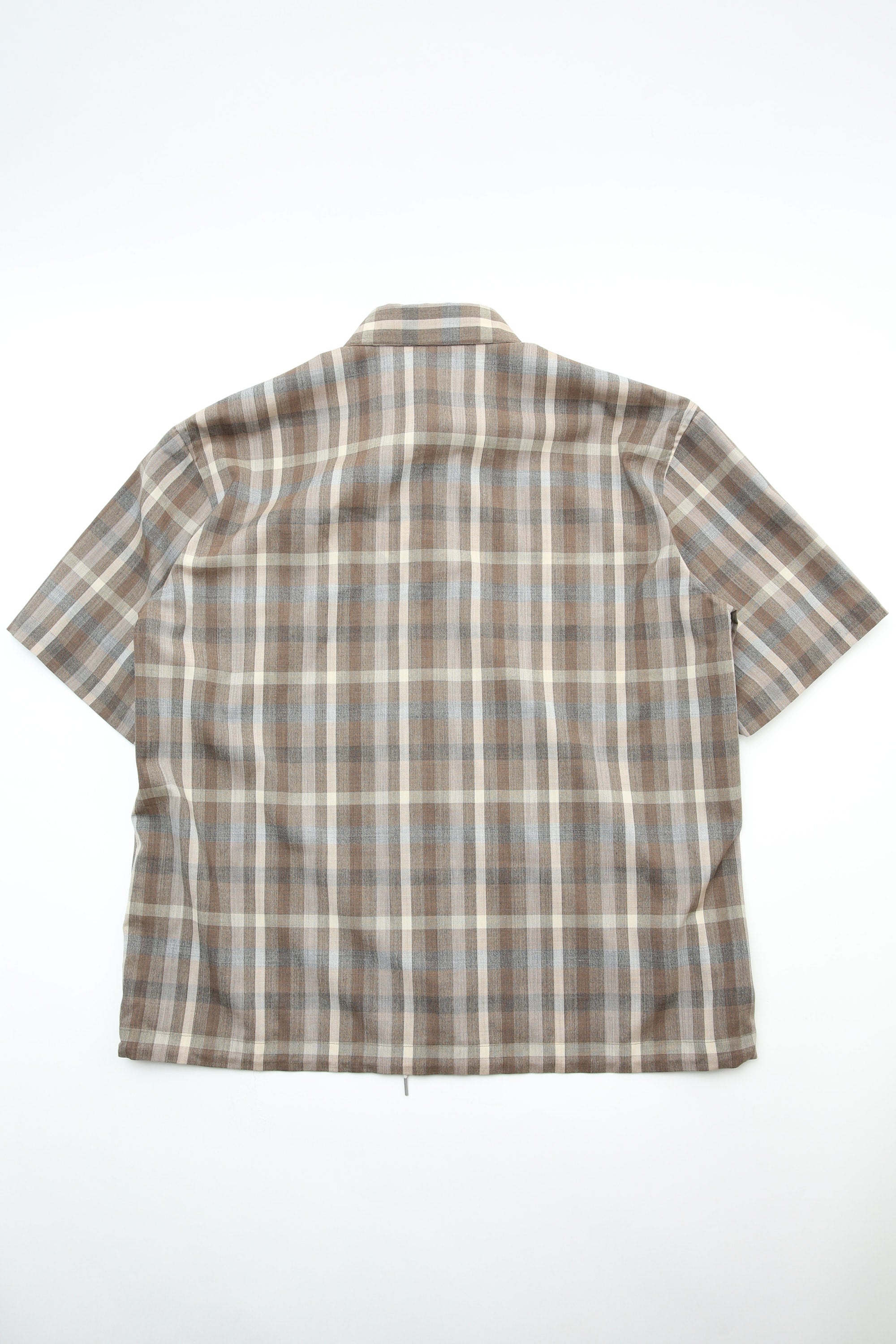 Auralee Super Fine Tropical Wool Check Half-Sleeved Shirt - Top