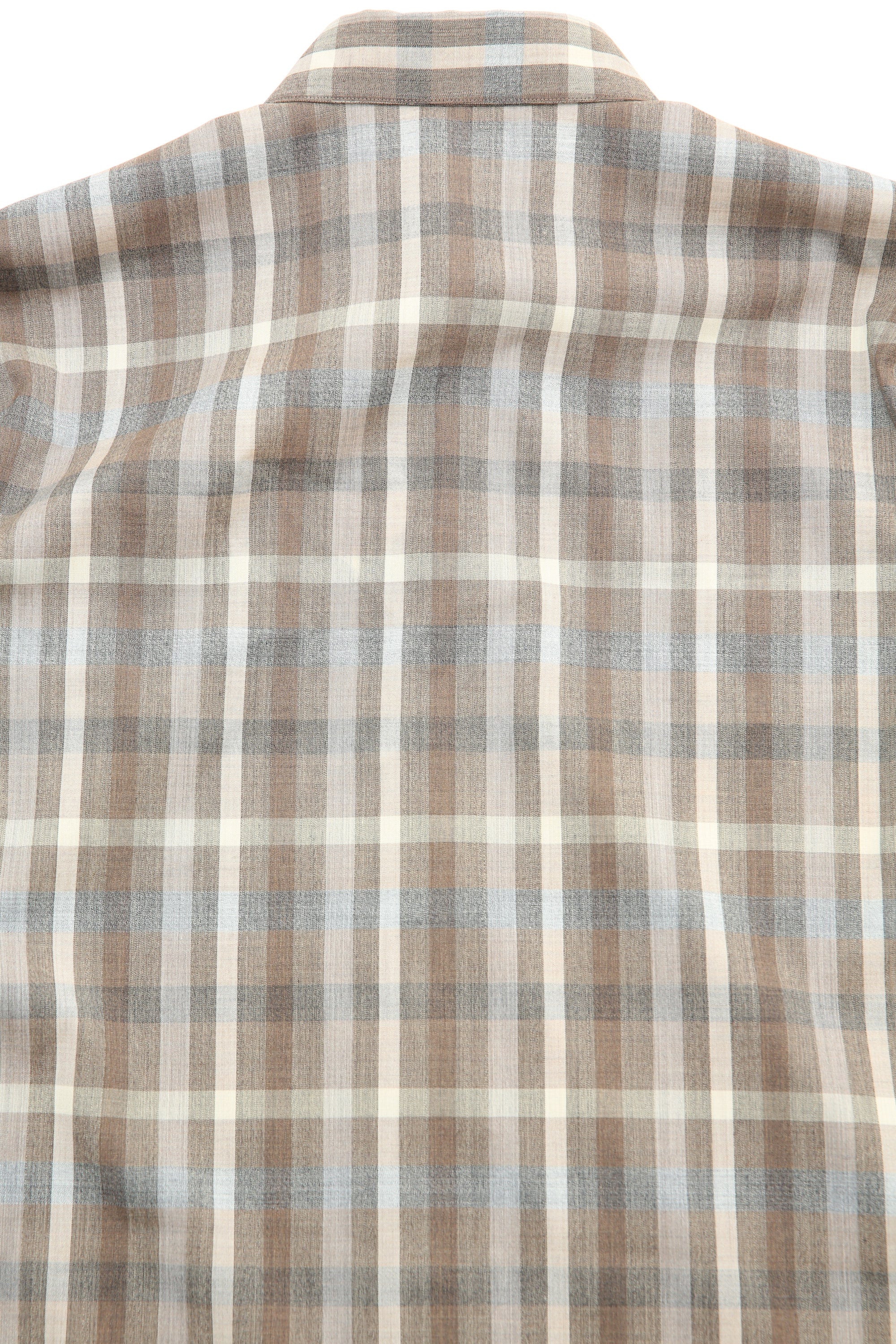 Auralee Super Fine Tropical Wool Check Half-Sleeved Shirt - Top