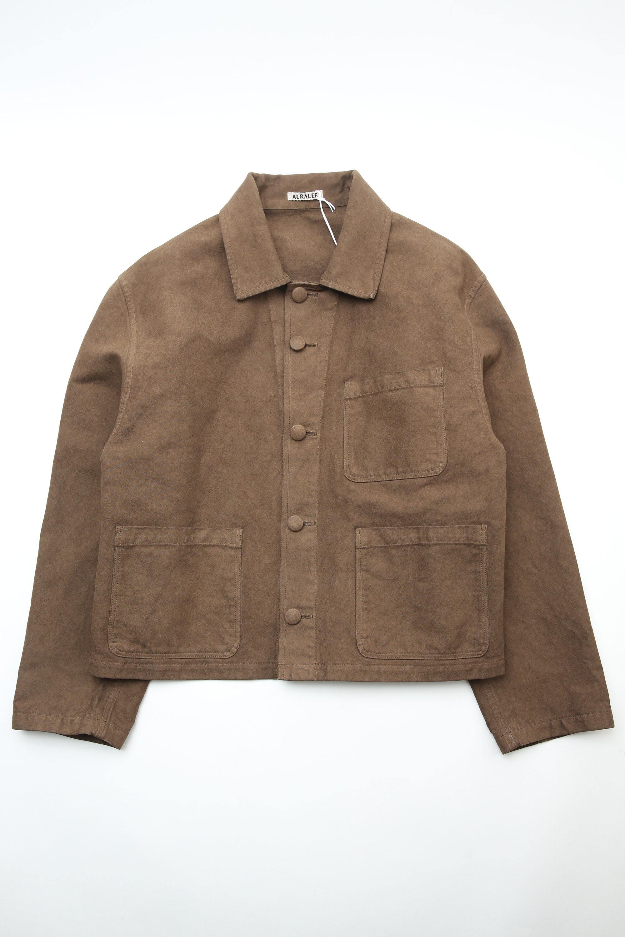 Auralee Garment-Dyed Organic Cotton Heavy Twill Short Work Jacket