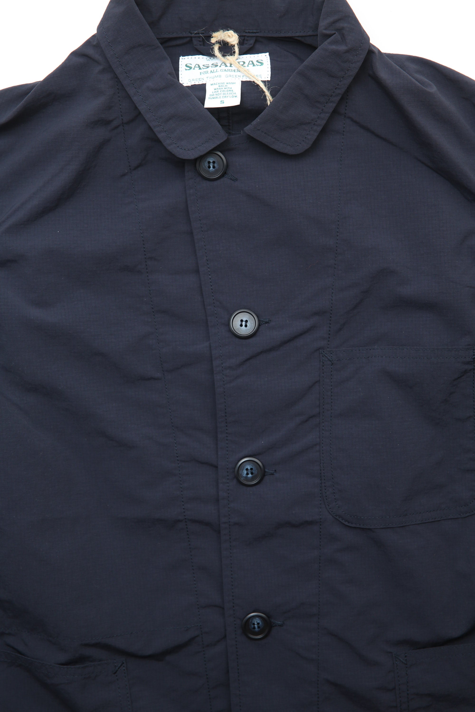 SASSAFRAS ササフラス SPRAYER JACKET Sassafras Sprayer Jacket - Navy Nylon Ripstop – Totem Brand Co.