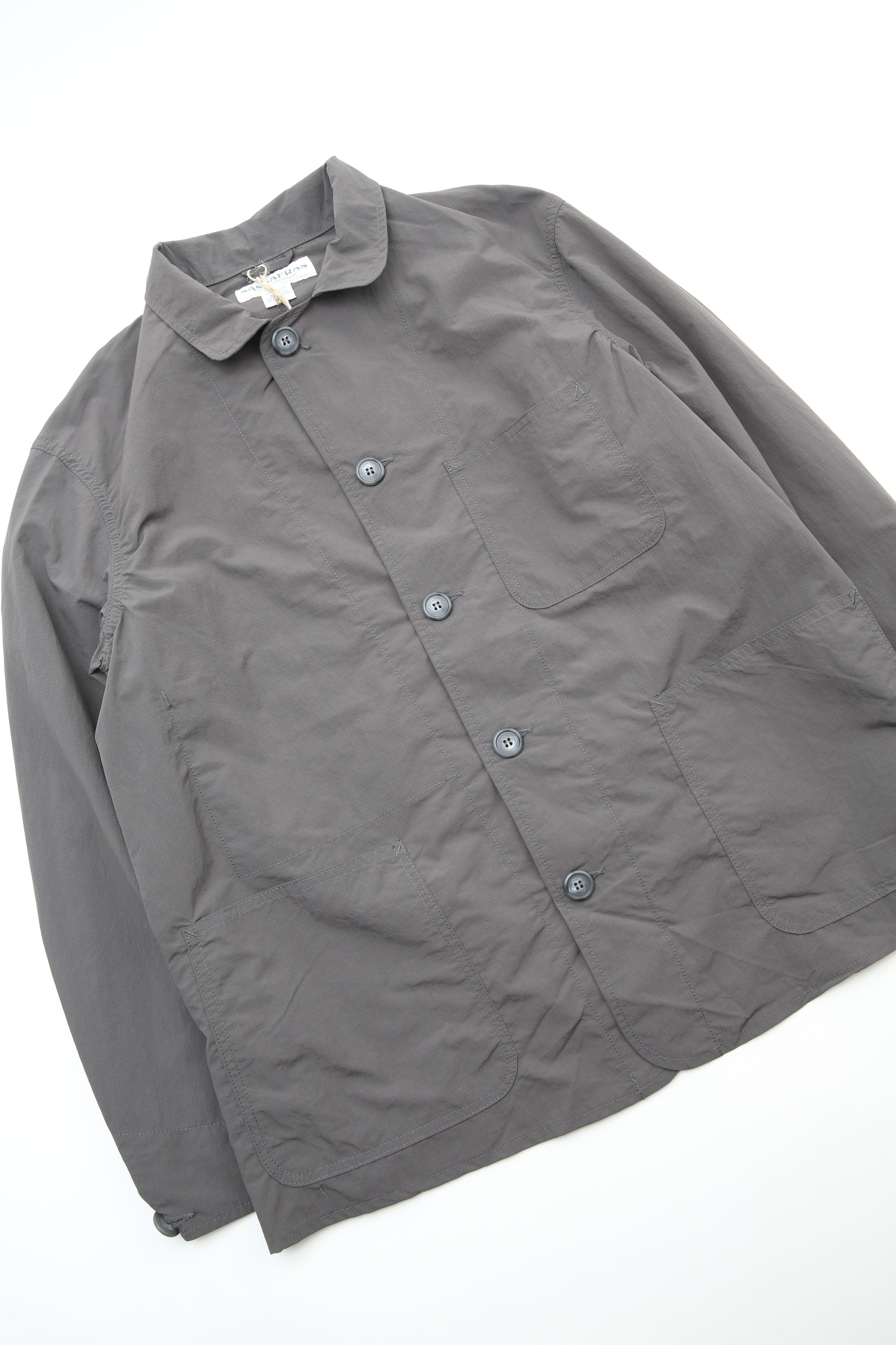 SASSAFRAS ササフラス SPRAYER JACKET Sassafras Sprayer Jacket - Charcoal Nylon Ripstop – Totem Brand Co.