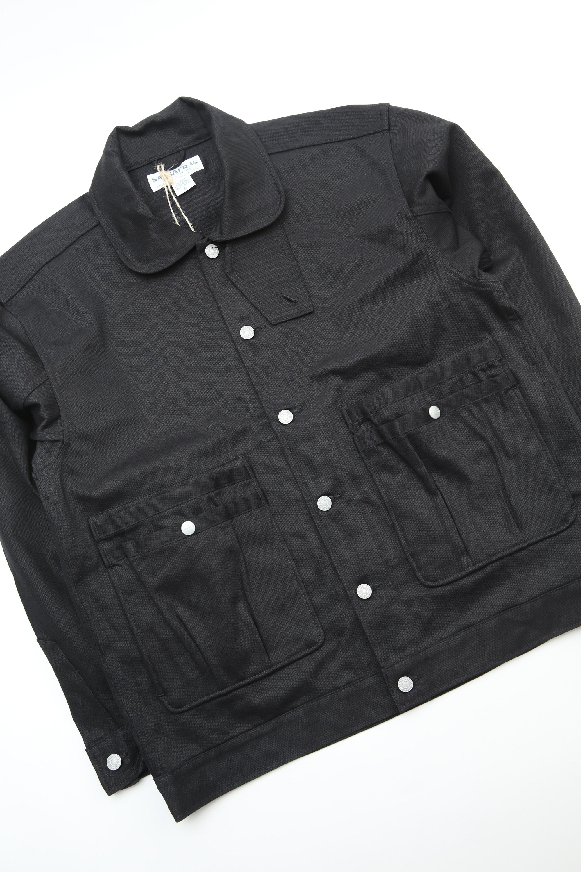 【期間限定価格】SASSAFRAS　OVERGROWN TRUG JACKET Sassafras Overgrown Trug Jacket - Black Pique – Totem Brand Co.