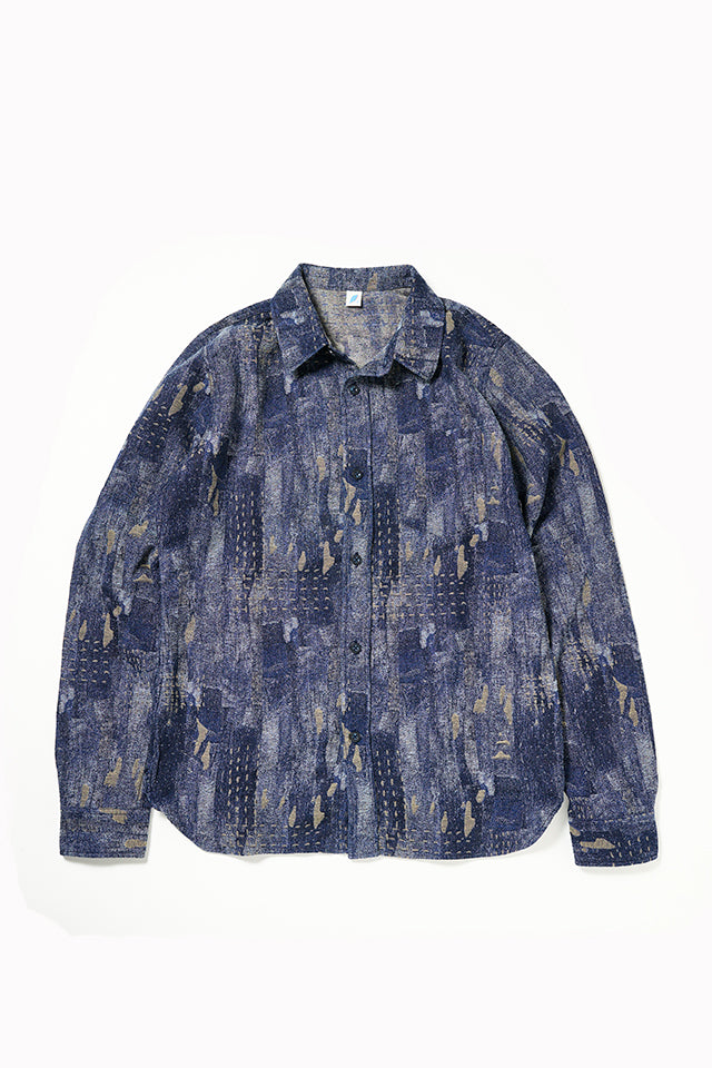 Pure Blue Japan [2218] Men's Woven Jacquard BORO Regular Shirt - Totem  Brand Co.