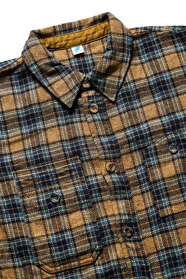 Pure Blue Japan - [2229-BE] Men's Woven Tweed Check Double Pocket