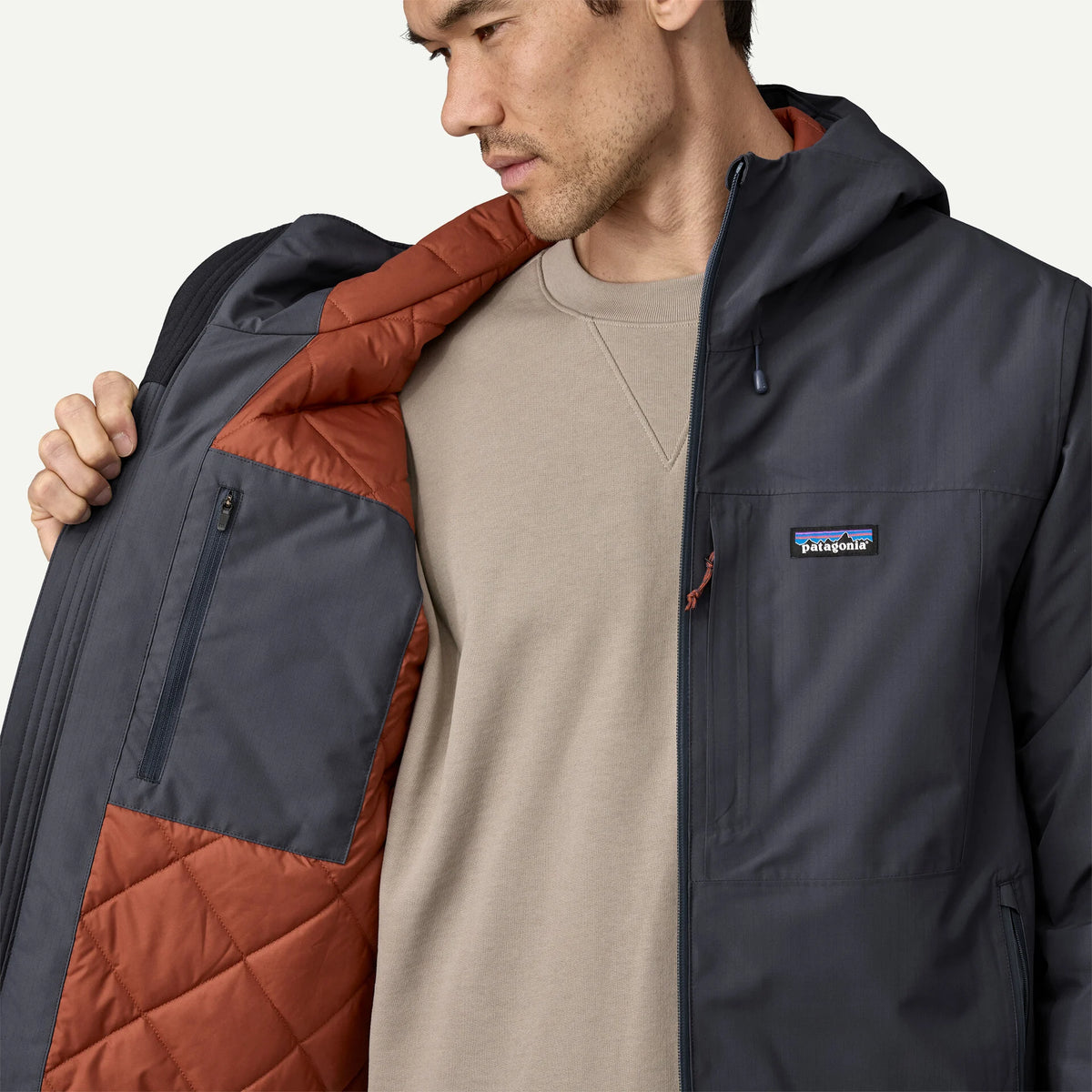 patagonia フード付きジャケット M ダークブラウン Diamond Quilted Bomber Hoody - Deer Brown