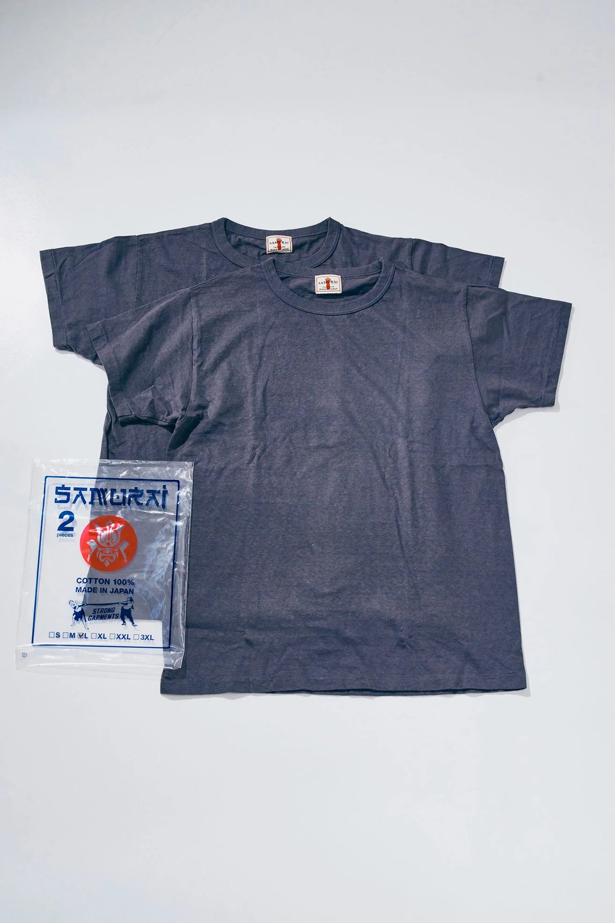 SAMURAI JEANS - Crew Neck 2-Pack T-Shirt Plain - Charcoal Gray