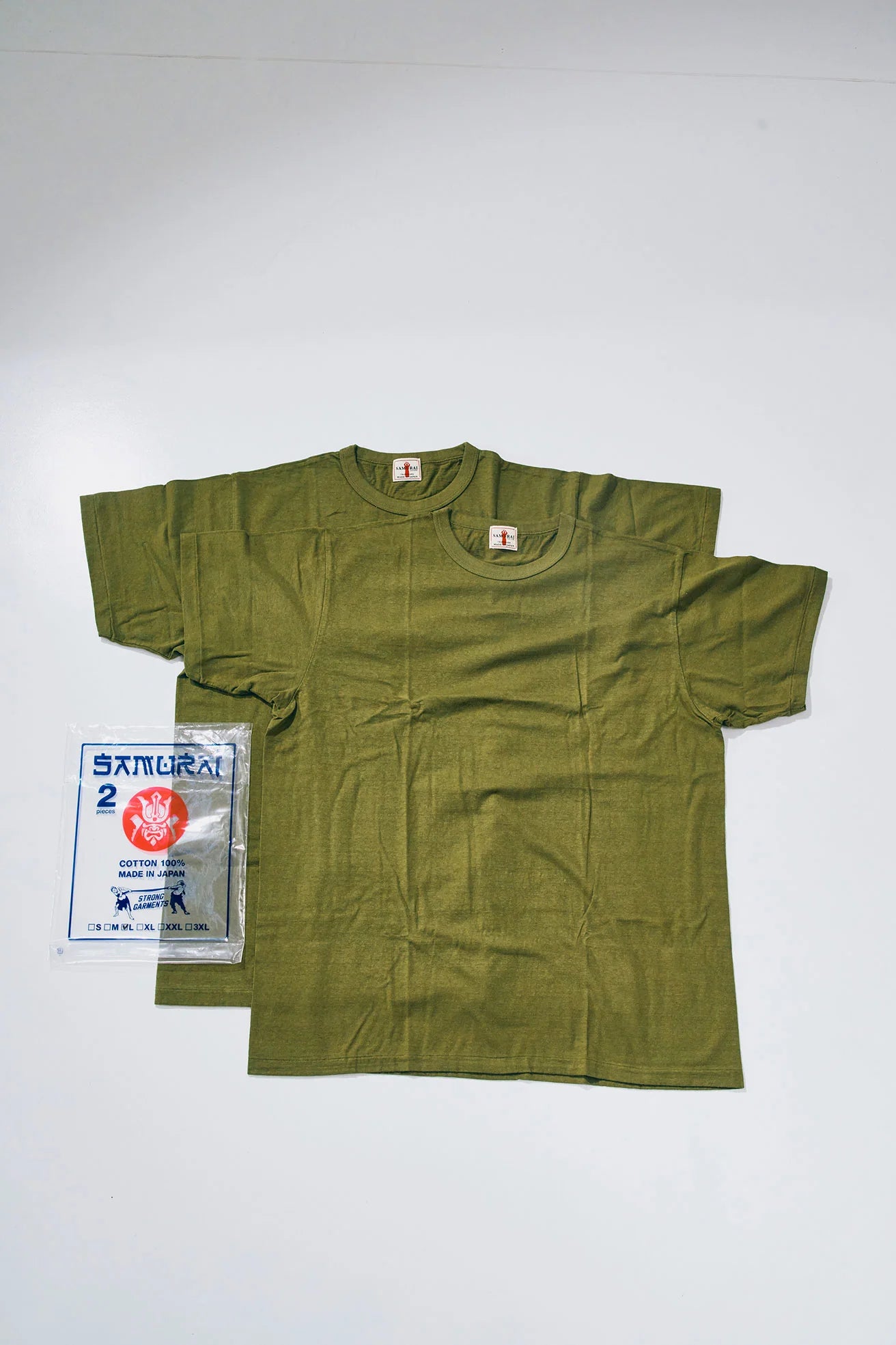 SAMURAI JEANS - Crew Neck 2-Pack T-Shirt Plain - Olive – Totem