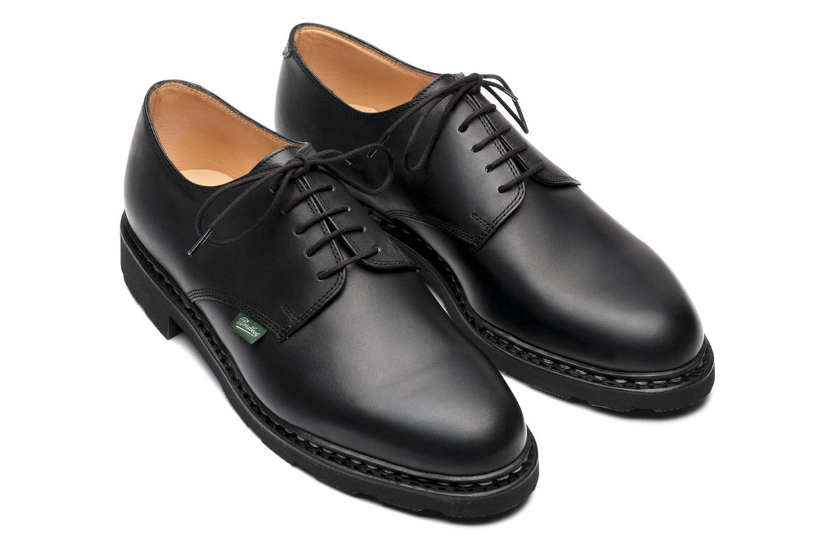 Paraboot Shoes Men UK 8 US 9 Black Cap Toe Oxford Derby Military Made in France DERBY PARABOOT MICHAEL PL | Upper Shoes main image 3