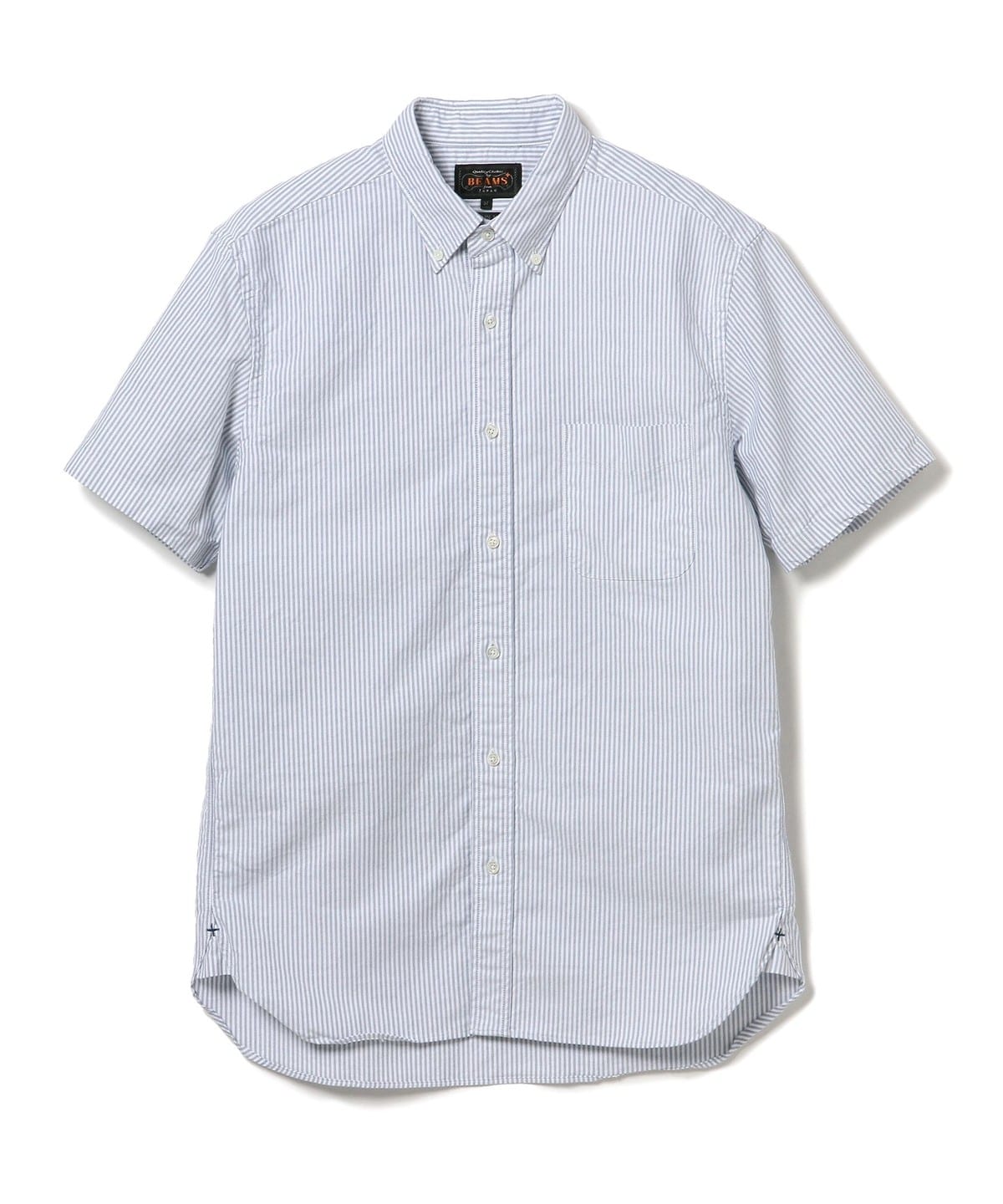 Beams Plus B.D. Short Sleeve Candy Stripe - Blue – Totem Brand Co.