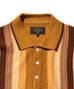 Beams Plus Wool Knit Striped Polo Shirt - Mustard