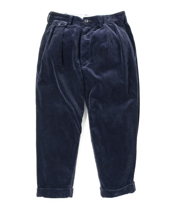 BEAMS PLUS / 2-pleat corduroy trousers-Navy - Totem Brand Co.