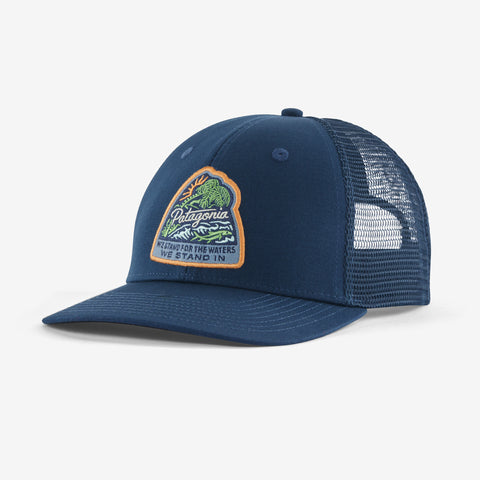 Patagonia- Take a Stand Trucker Hat- Bayou Badge: Tidepool Blue