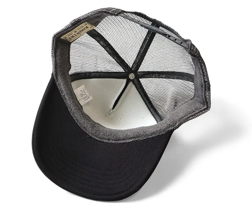 Kapital DENIM REPAIR キャップ 黒/グレー Kapital DENIM REPAIR SERVICE Track Cap - Gray/Black – Totem