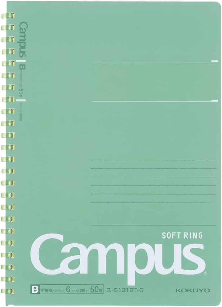 Kokuyo Campus Soft Ring Notebook | B5 - 40 Sheets - 6mm Dotted