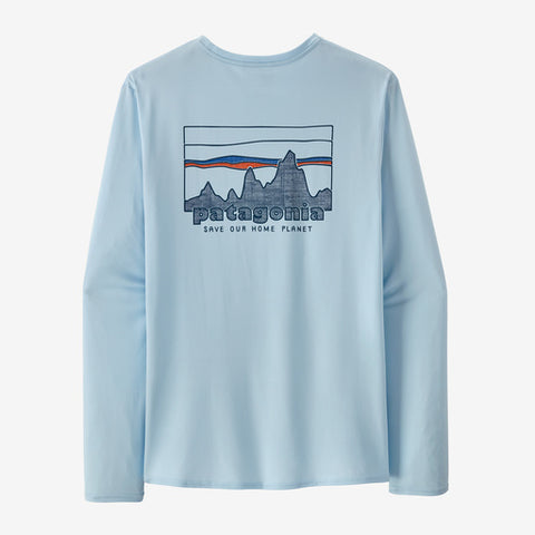 Patagonia Men's Long-Sleeved Capilene® Cool Daily Graphic Shirt ('73 Skyline: Chilled Blue)