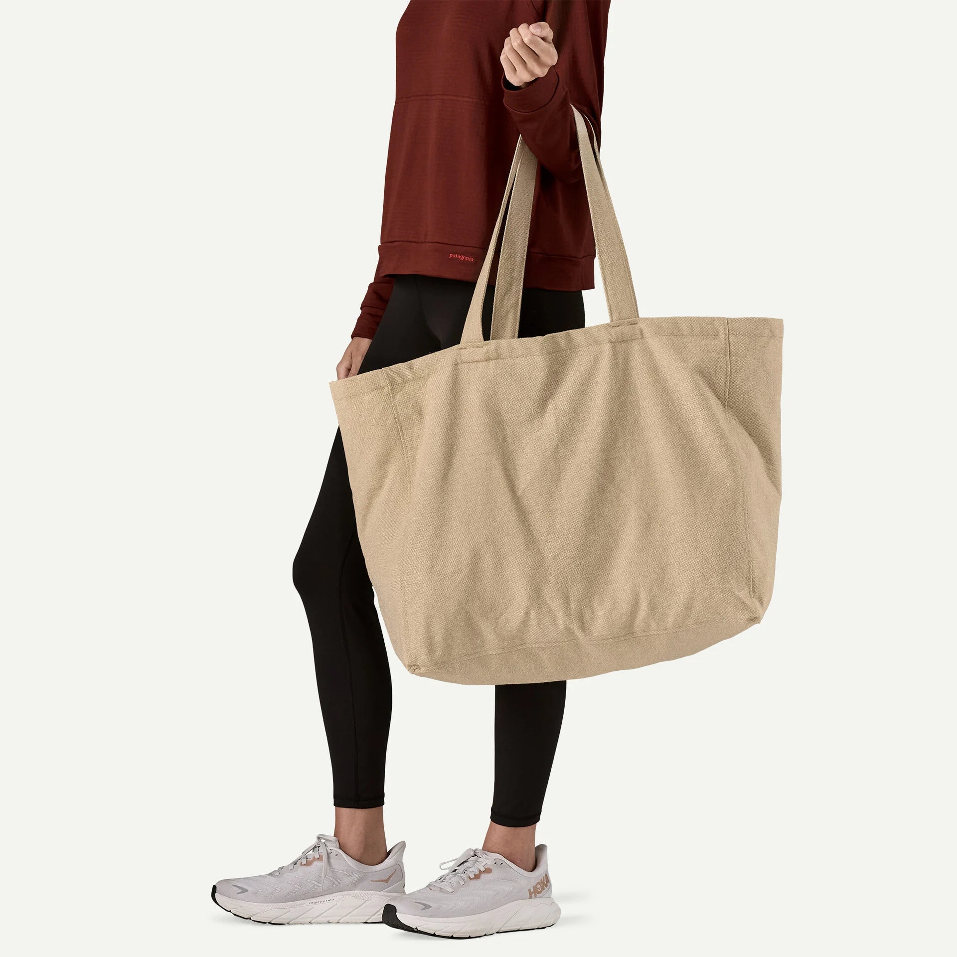 Patagonia Recycled Oversized Tote - Long Way Round: Classic Tan