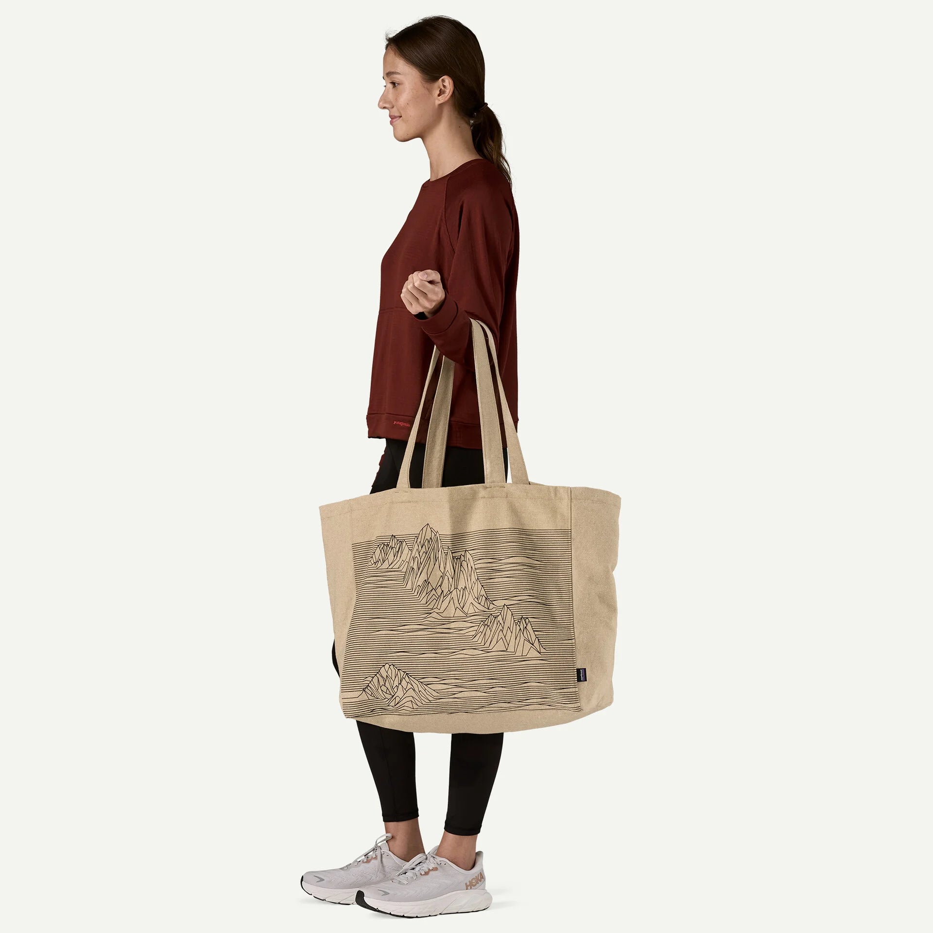 Patagonia Recycled Oversized Tote - Long Way Round: Classic Tan