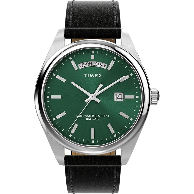 Timex Legacy 41mm Leather Strap Watch - Green / Black – Totem