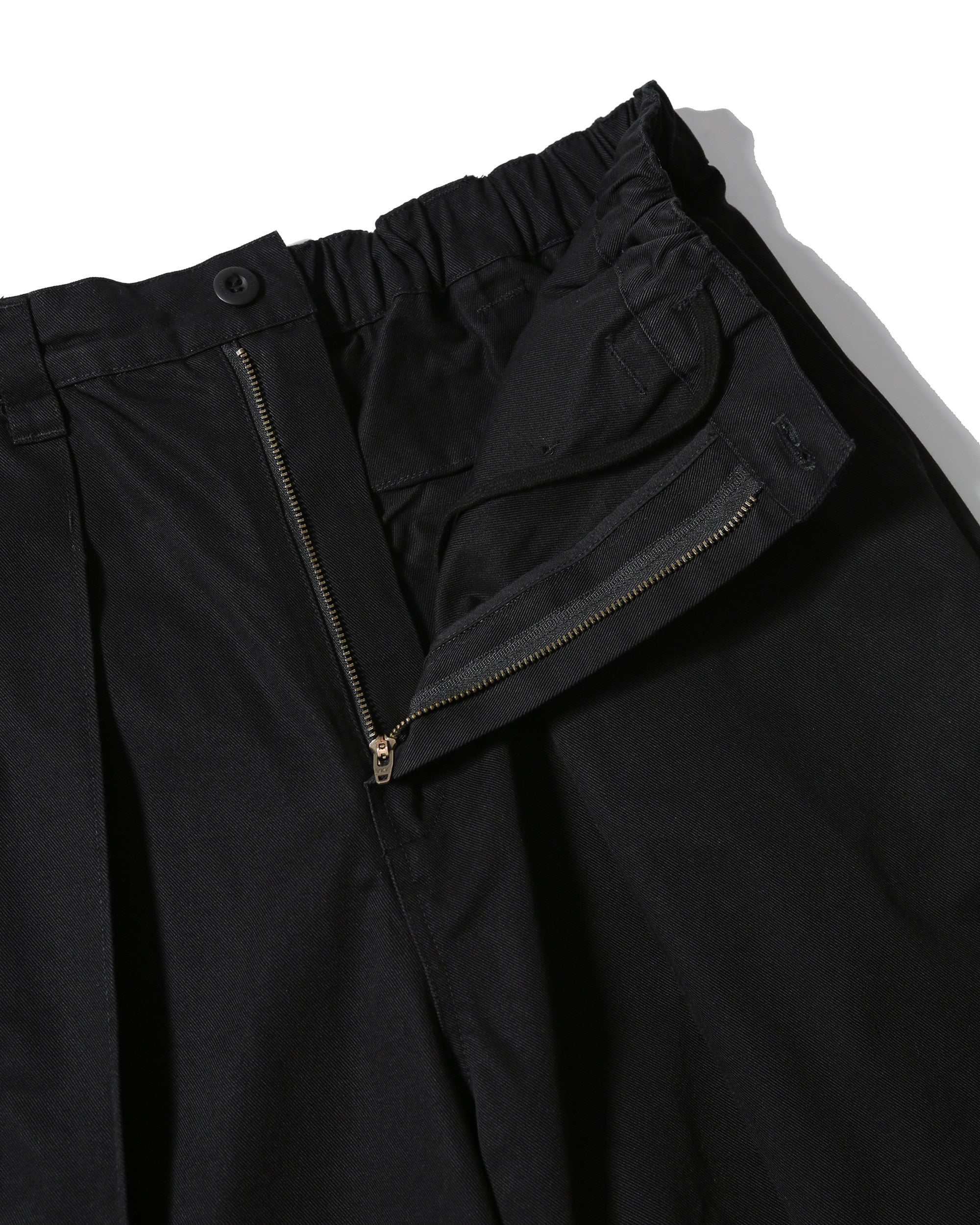 chino tuck wide pants 【philme、size2】 Anglan Deep Tuck Wide Chino Pants - Black – Totem Brand Co.