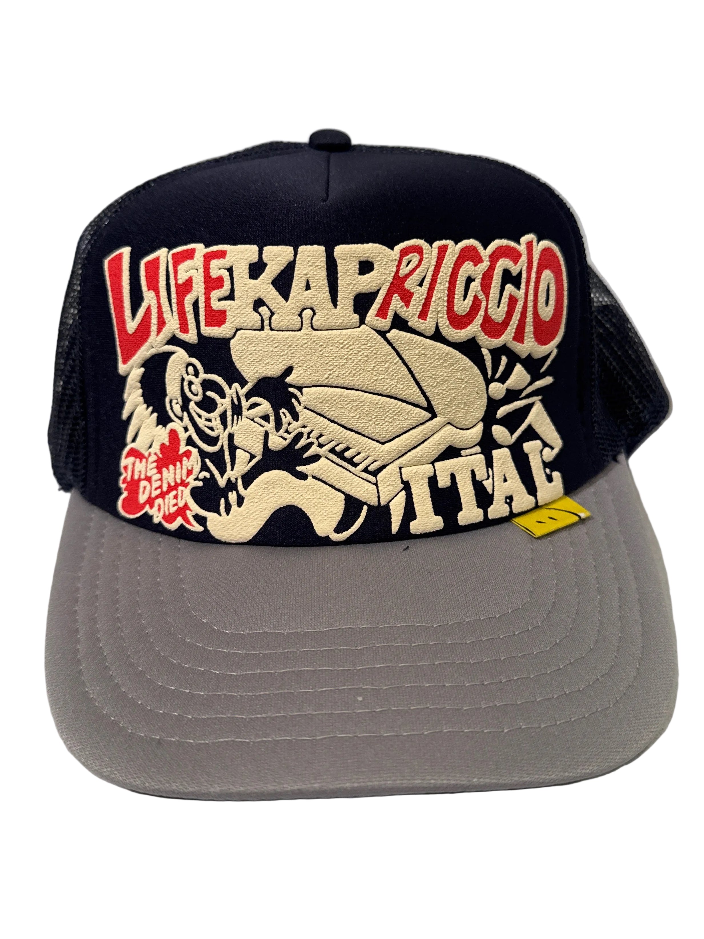 Kapital LIFE KAPRICCIO Track Cap - Navy / Gray – Totem Brand Co.