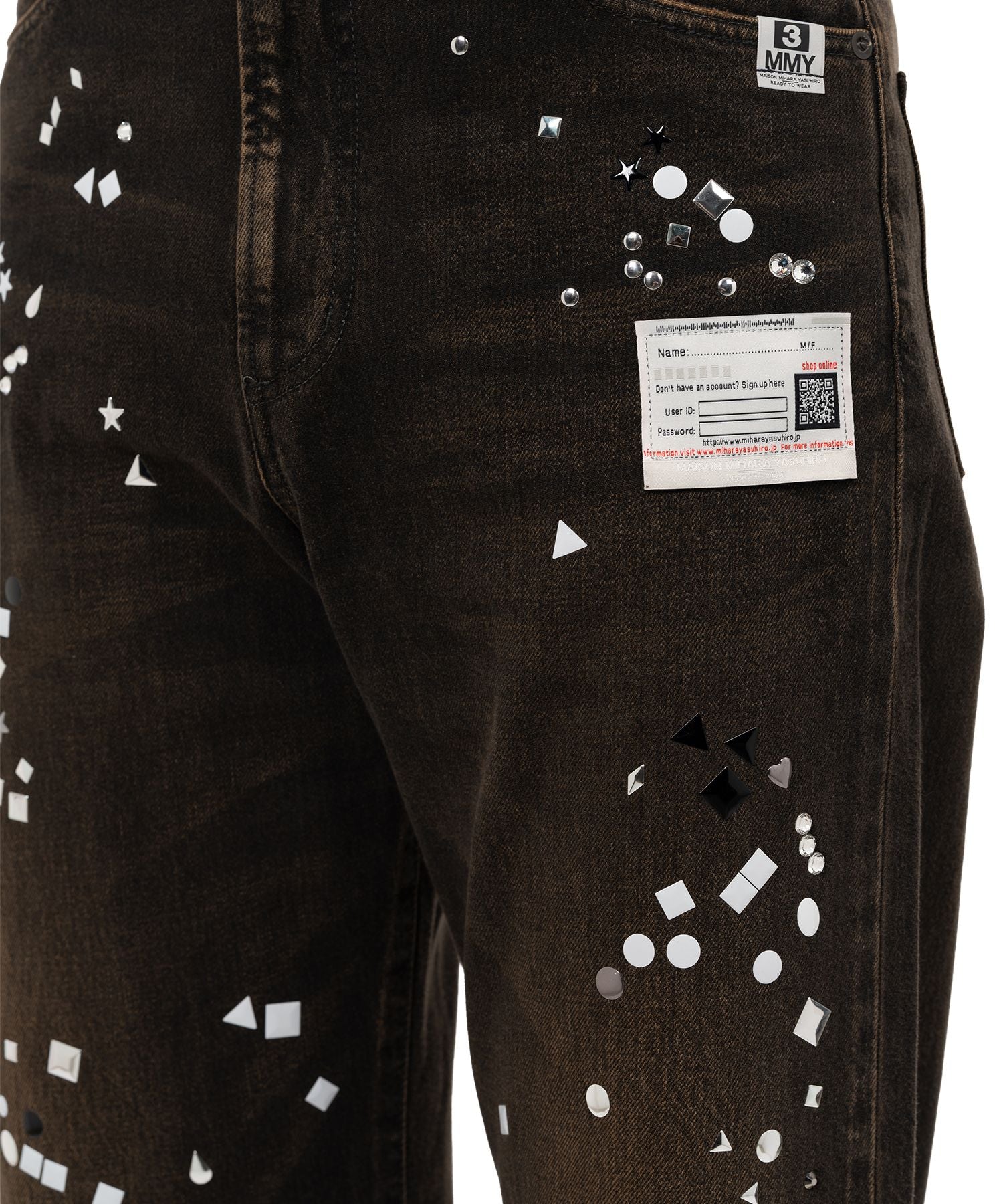 パンツ Maison MIHARA YASUHIRO Embellished Denim Maison Mihara Yasuhiro - Embellished Jeans - Black – Totem Brand Co.