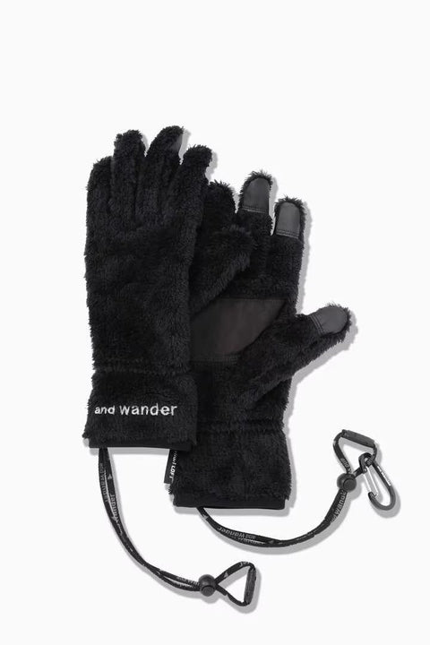 And Wander High Loft Fleece Glove - Black