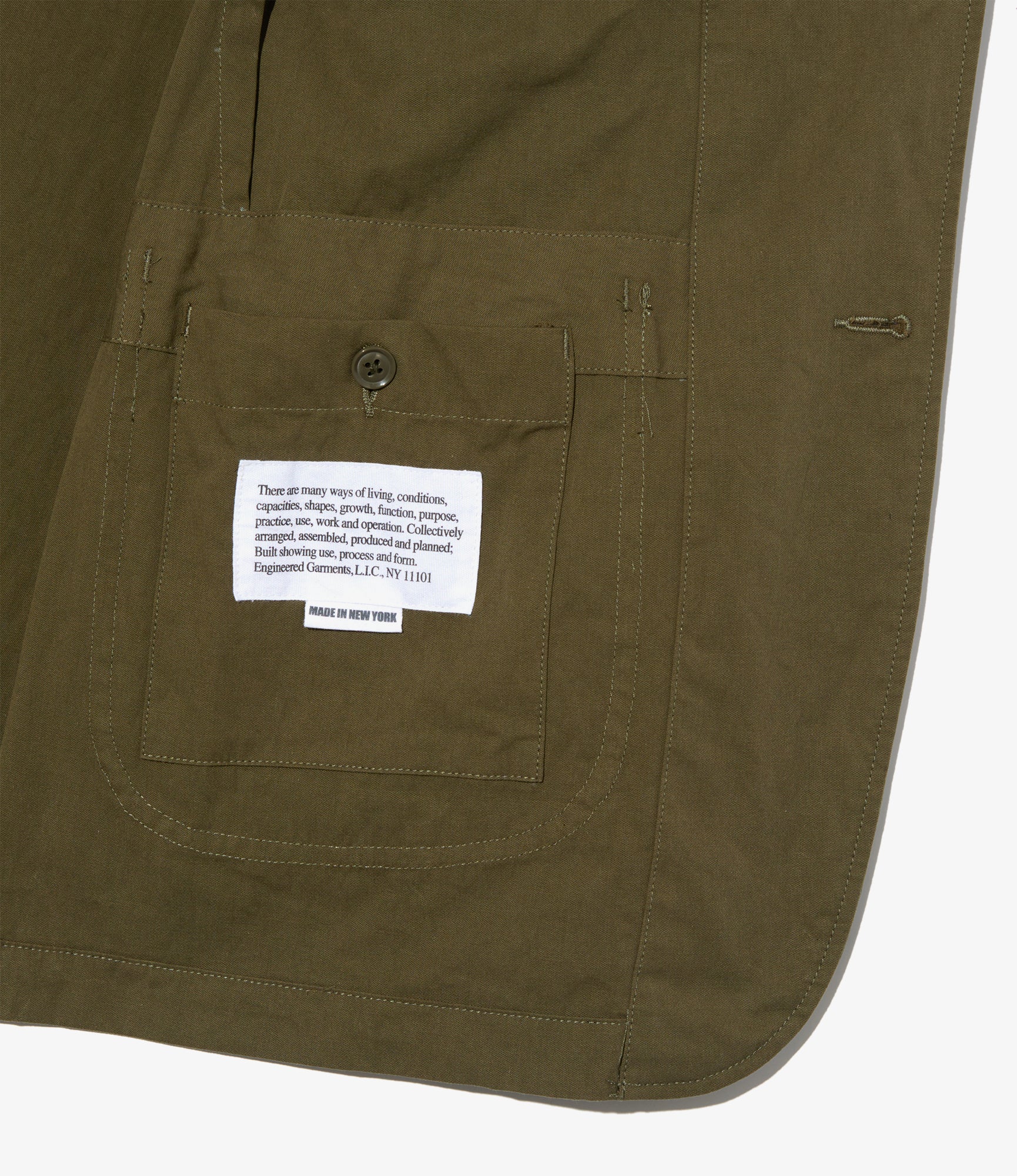 Engineered Garments Bedford Jacket - Olive Cotton Sanded Cloth