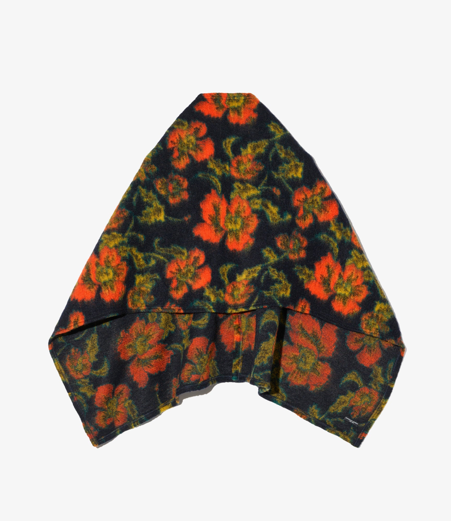 Engineered Garments Button Shawl - Navy/Orange Floral Knit
