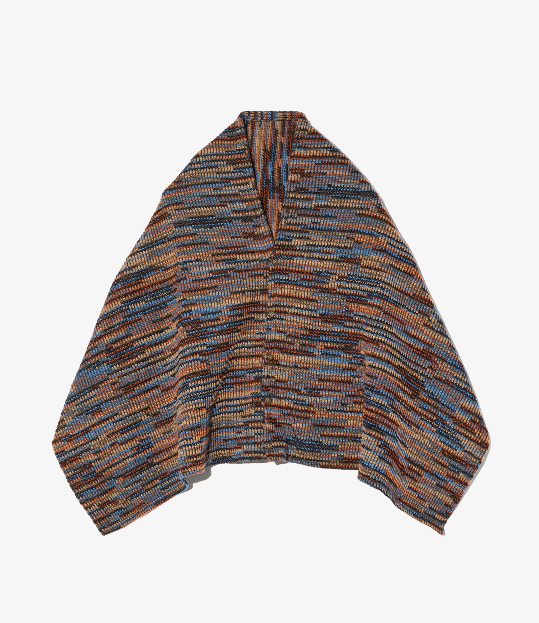 Engineered Garments　Button Shawl Engineered Garments Button Shawl - Blue/Orange Wool Poly Sweater