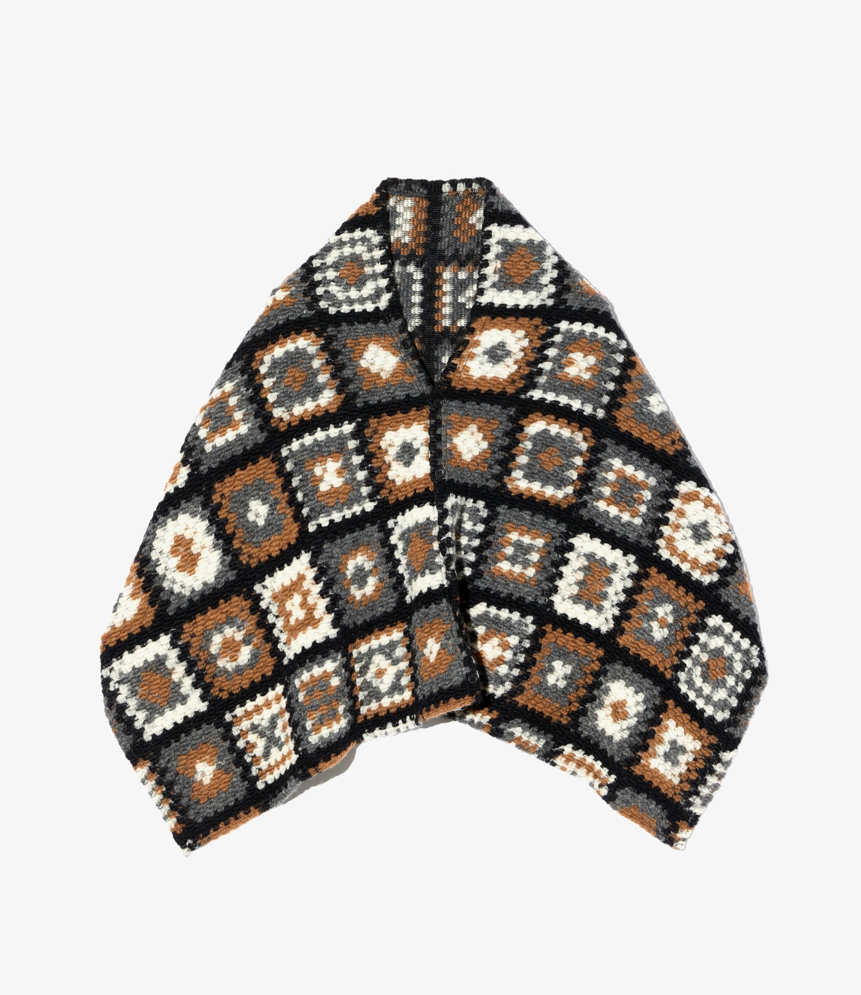 Engineered Garments Button Shawl - White/Black Wool Poly Chenille