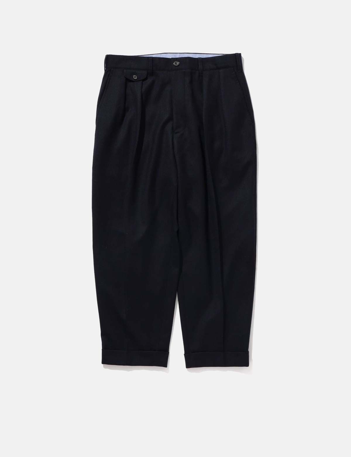 BEAMS PLUS 2 Pleats Tapered Flannel 【M】 Beams Plus 2 Pleats Tapered Flannel - Navy – Totem Brand Co.