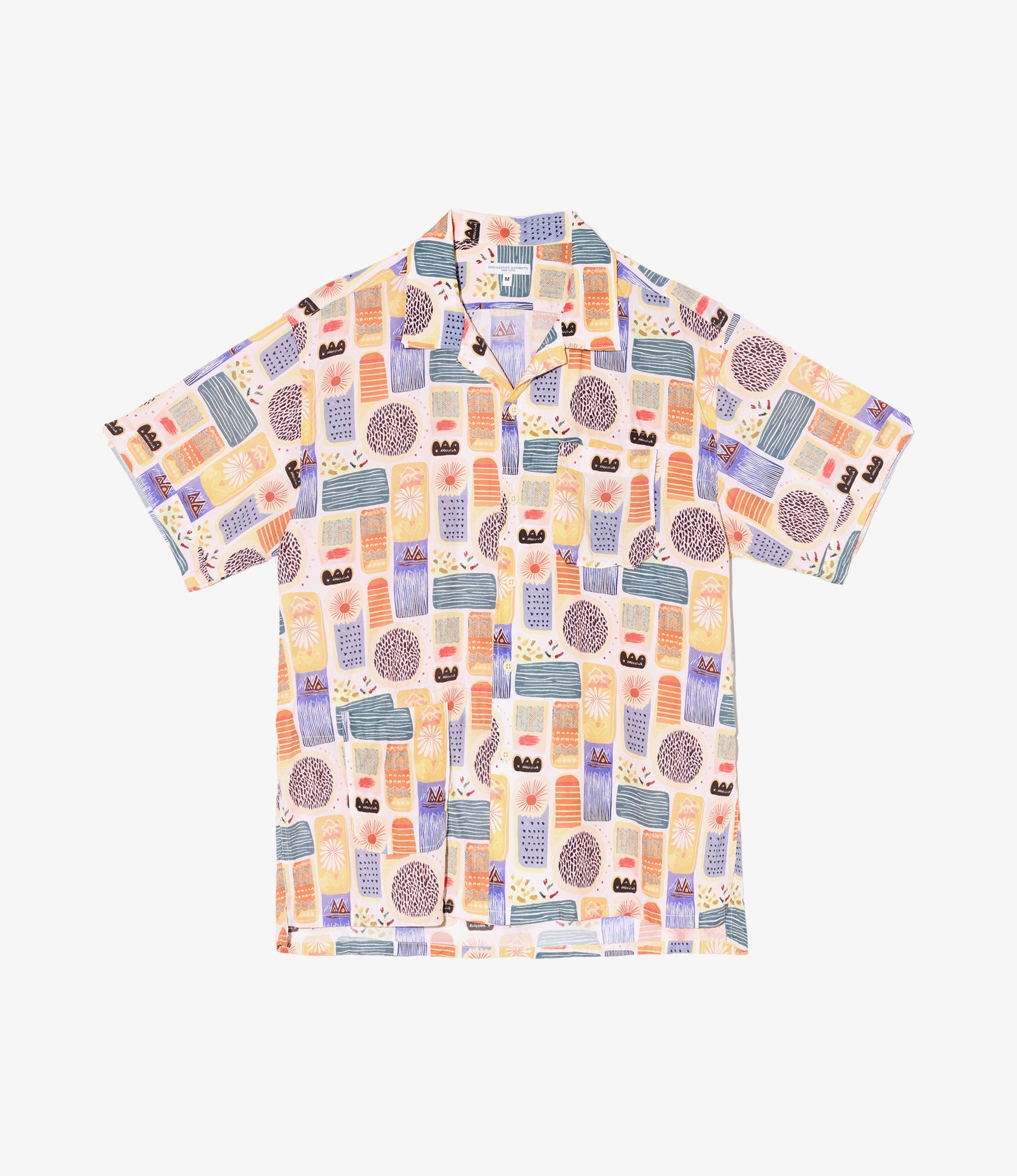Engineered Garments Camp Shirt - Multi Color Tencel Jamaican Print