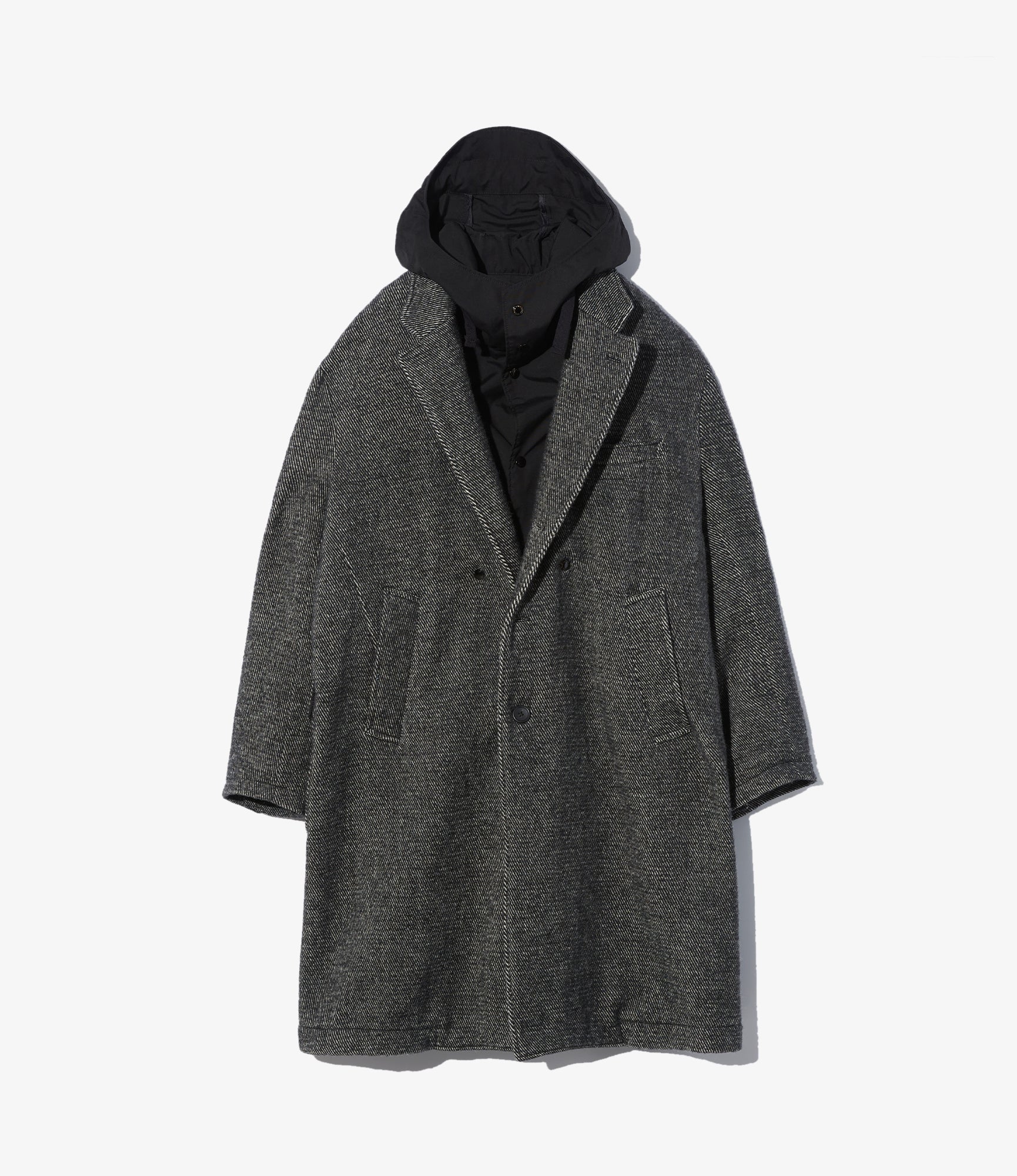 ジャケット・アウター EngineeredGarments ChesterCoat20ozMelton Engineered Garments Chester Coat - Black Wool Shaggy Twill