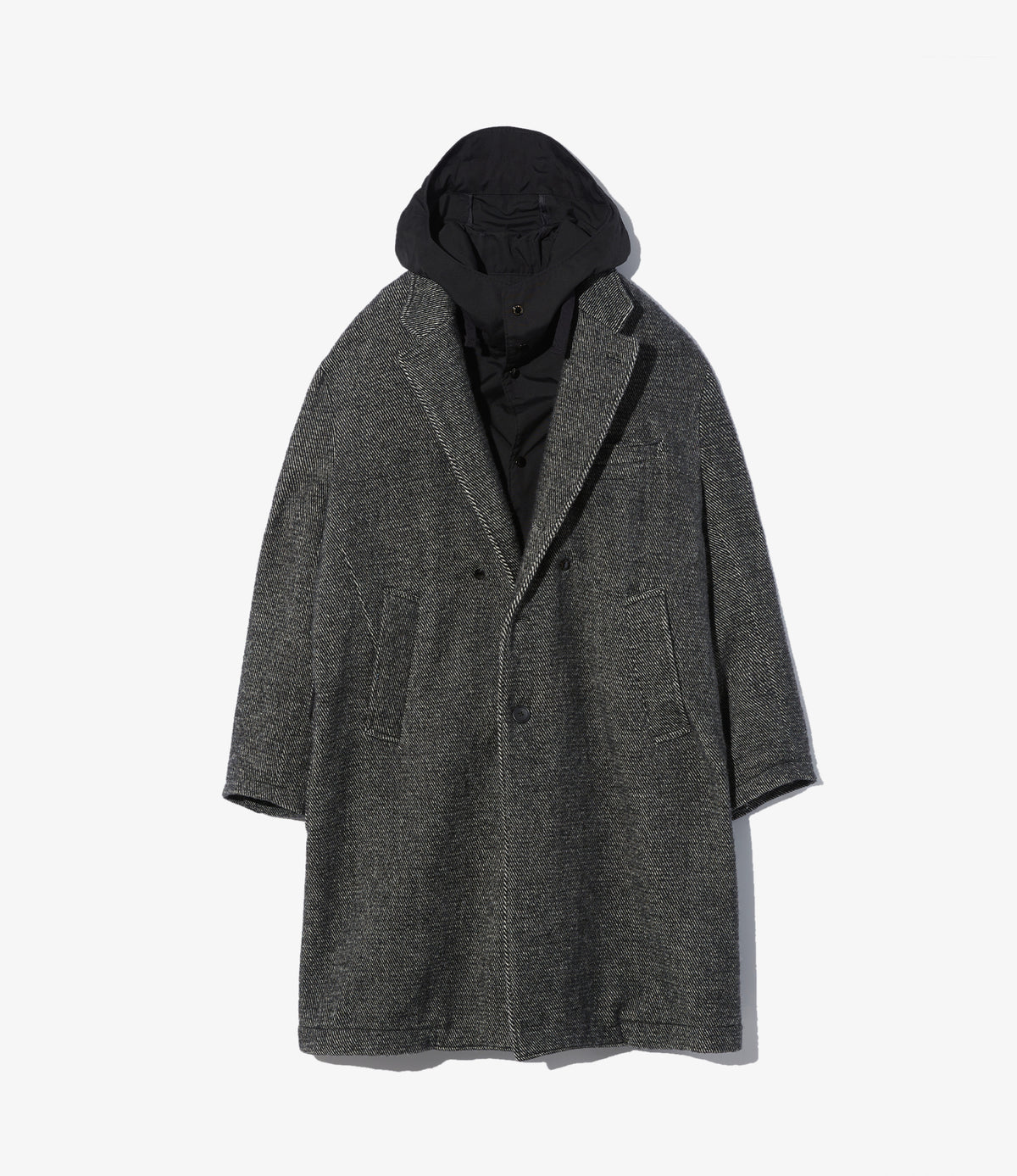 Engineered Garments Chester Coat - Black Wool Shaggy Twill – Totem 
