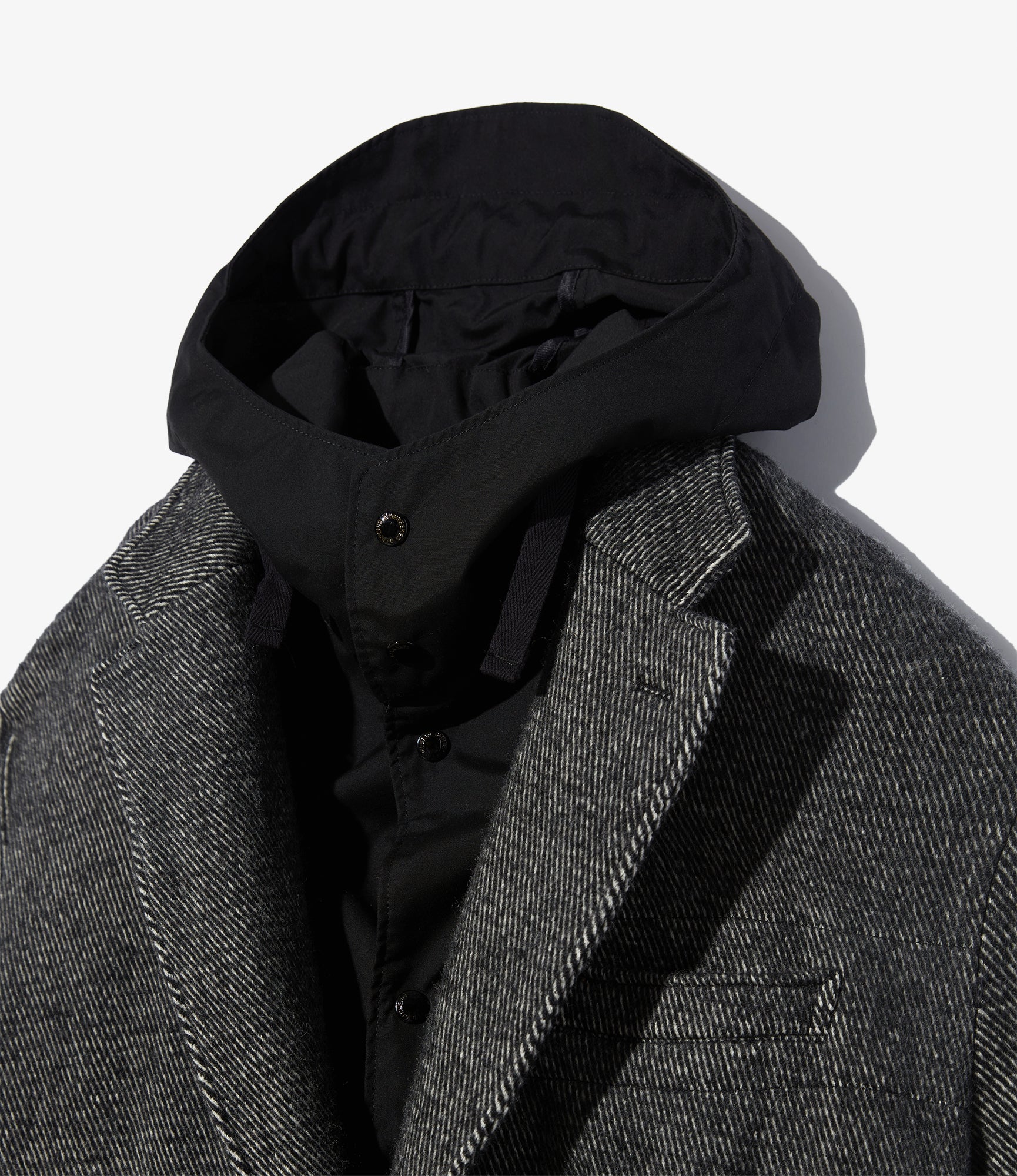 Engineered Garments Chester Coat - Black Wool Shaggy Twill – Totem