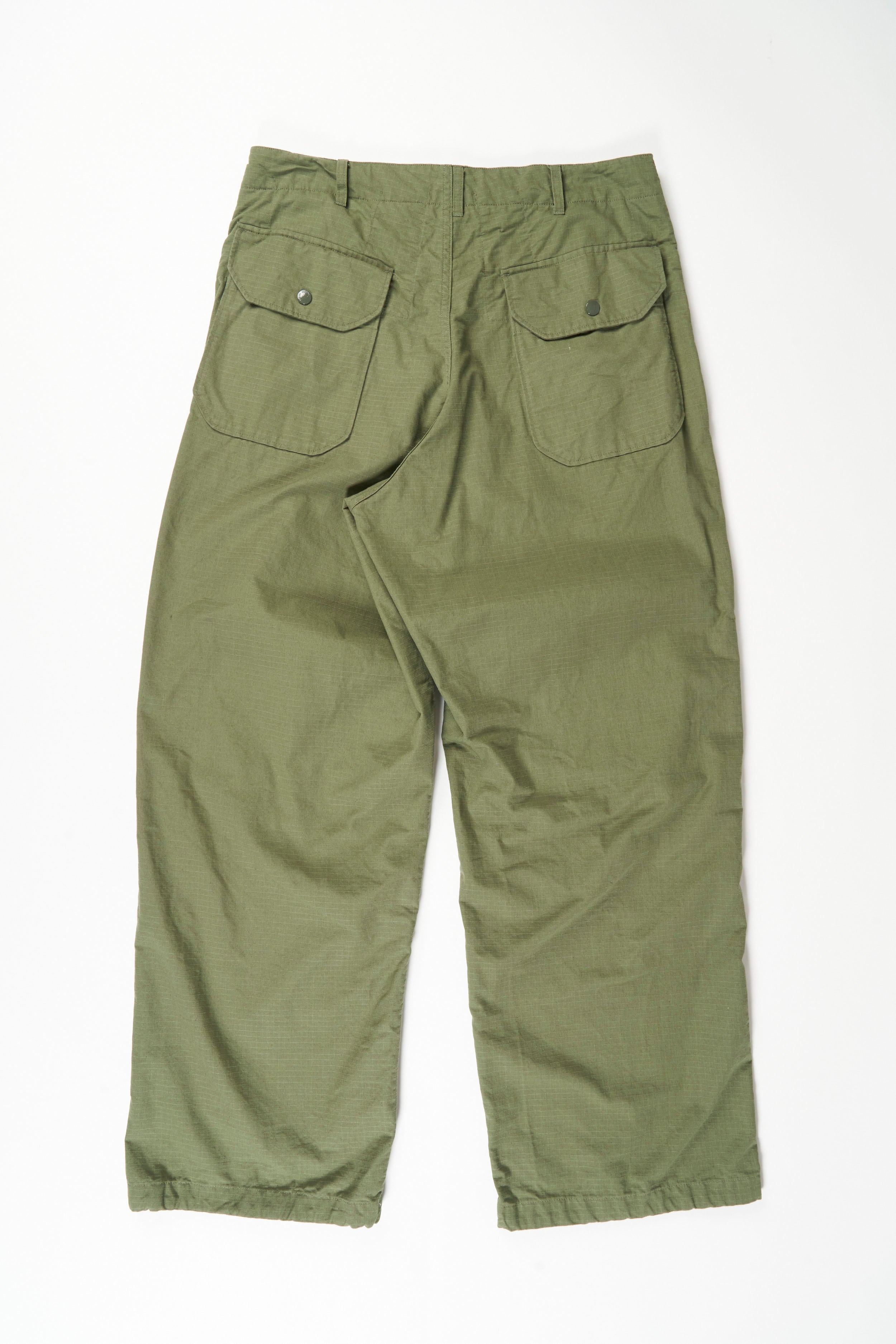 Engineered Garments Over Pant - Olive Cotton Ripstop – Totem 