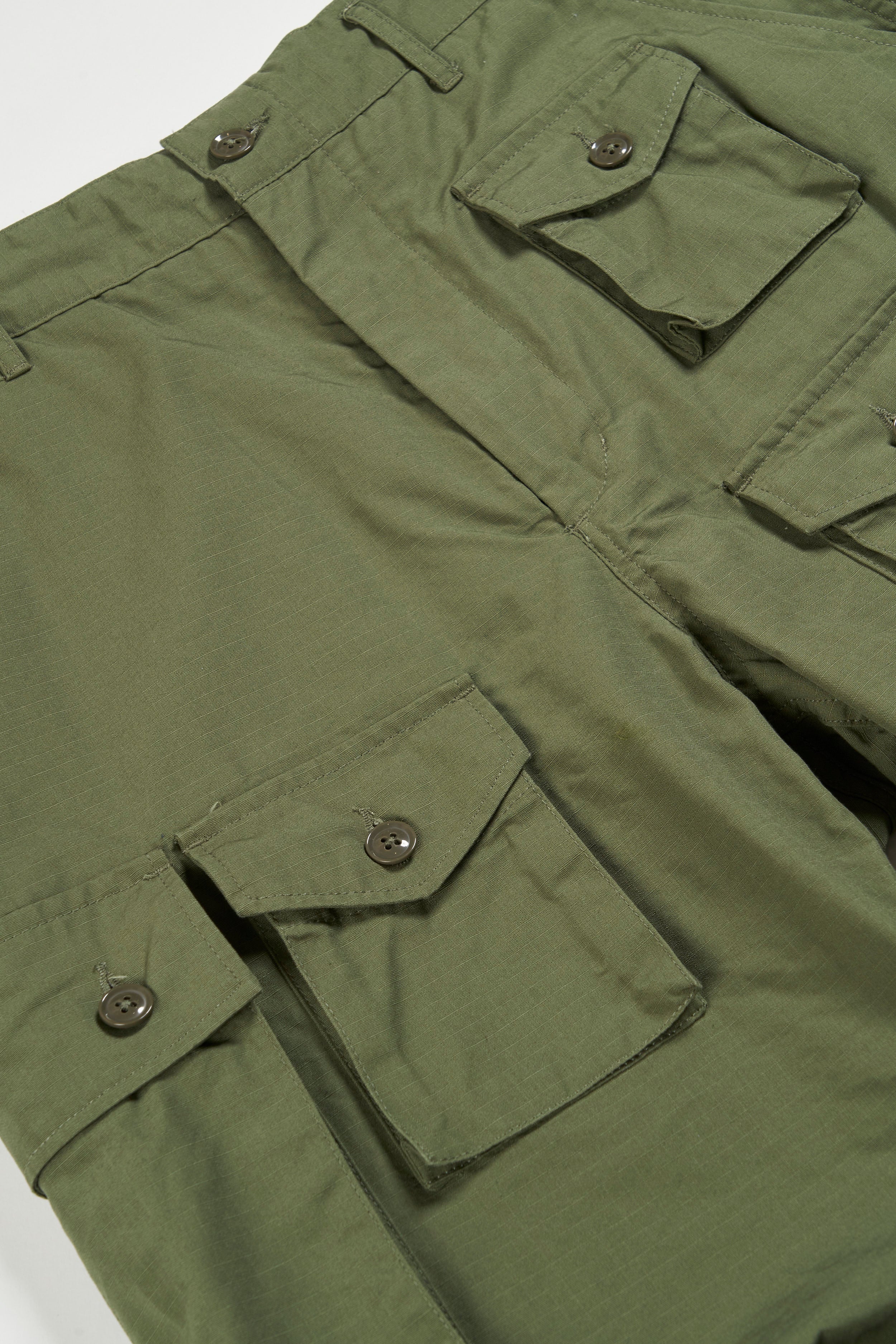 Engineered Garments FA Short - Olive Cotton Ripstop