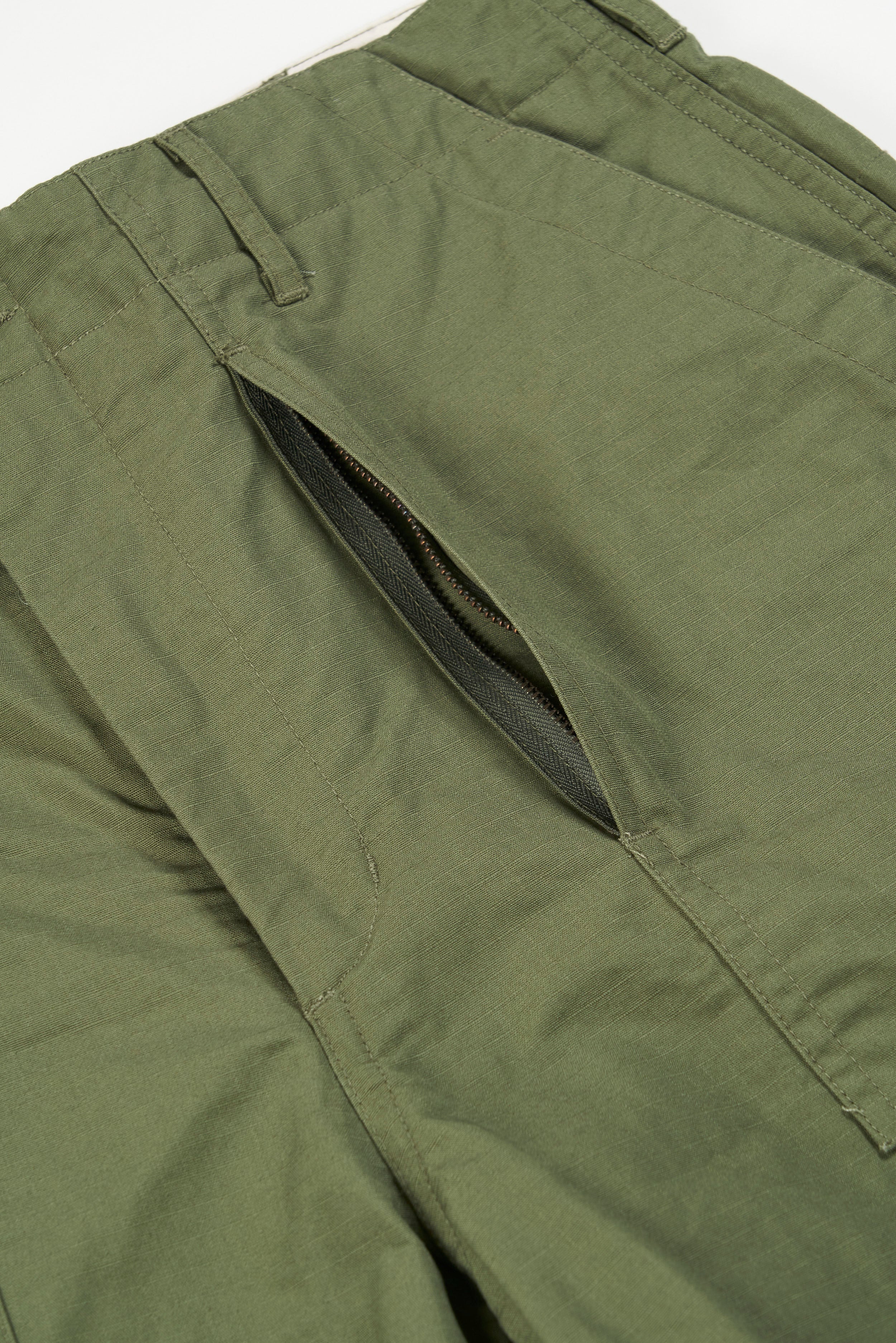 Engineered Garments Fatigue Short - Olive Cotton Ripstop – Totem Brand Co.