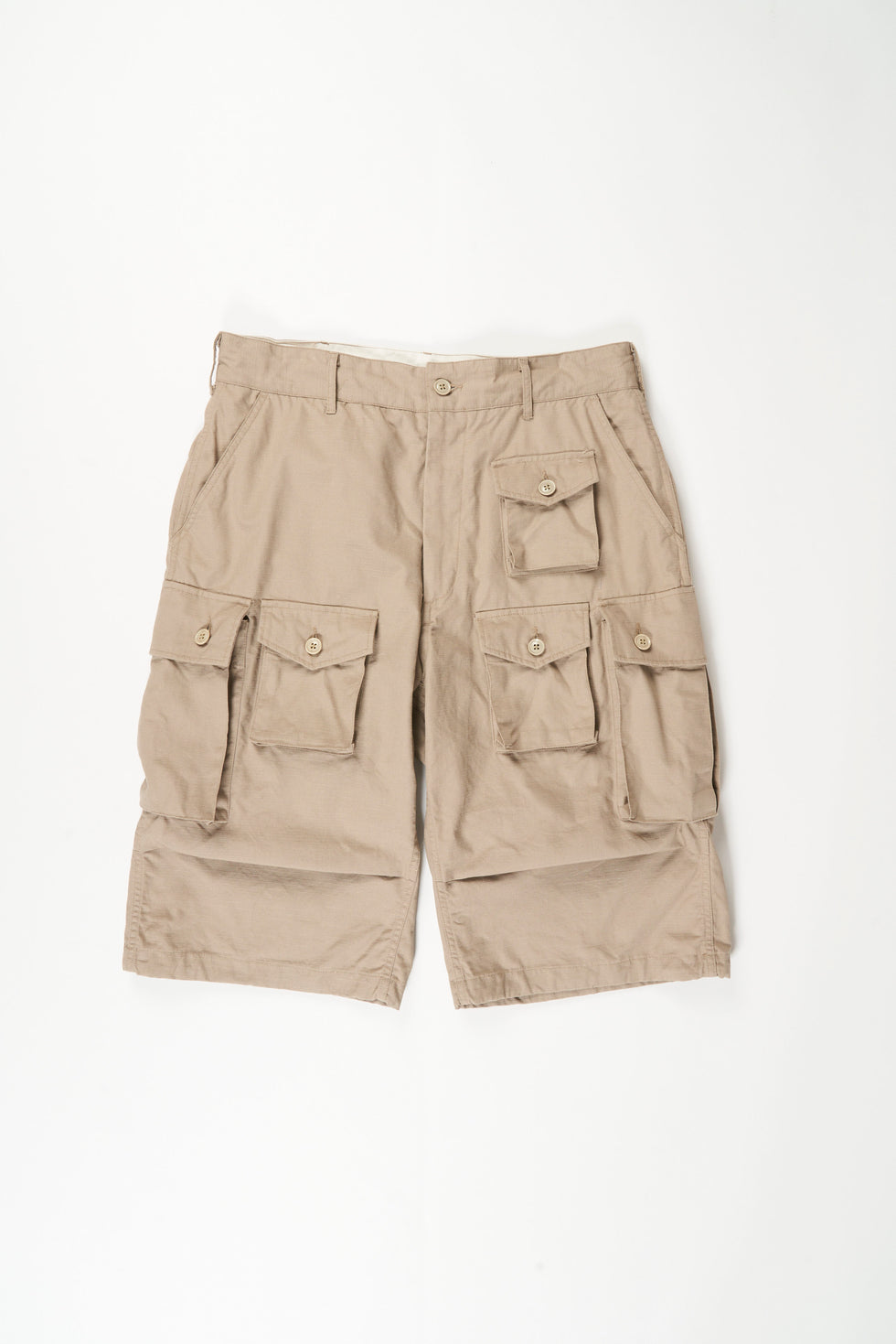 Engineered Garments FA Short - Khaki Cotton Ripstop – Totem Brand Co