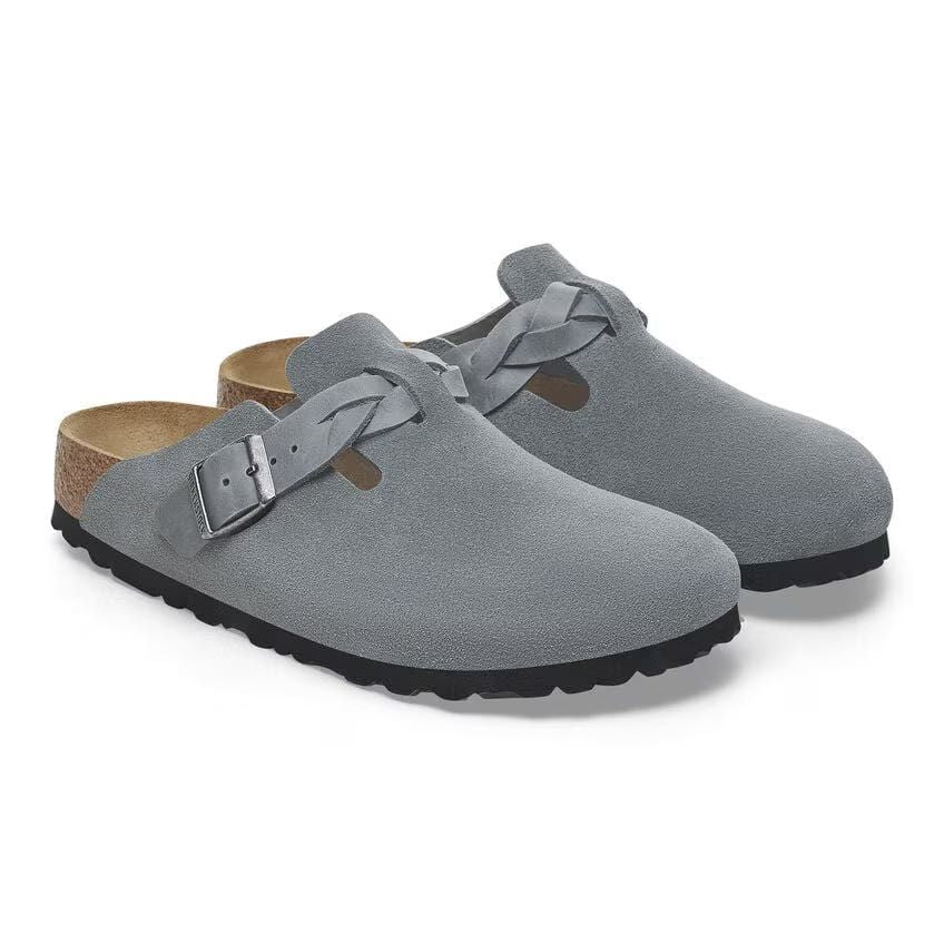 【新品】BOSTON BIRKENSTOCK ボストン グレー　26cm Women's Birkenstock Boston Braided – Basalt Gray Suede/Oiled Lthr