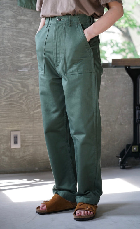 Orslow Women's High Waist Fatigue Pants - Green 16