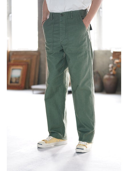 orSlow US Army Fatigue Pants (Regular Fit) - Green Reverse Cotton 
